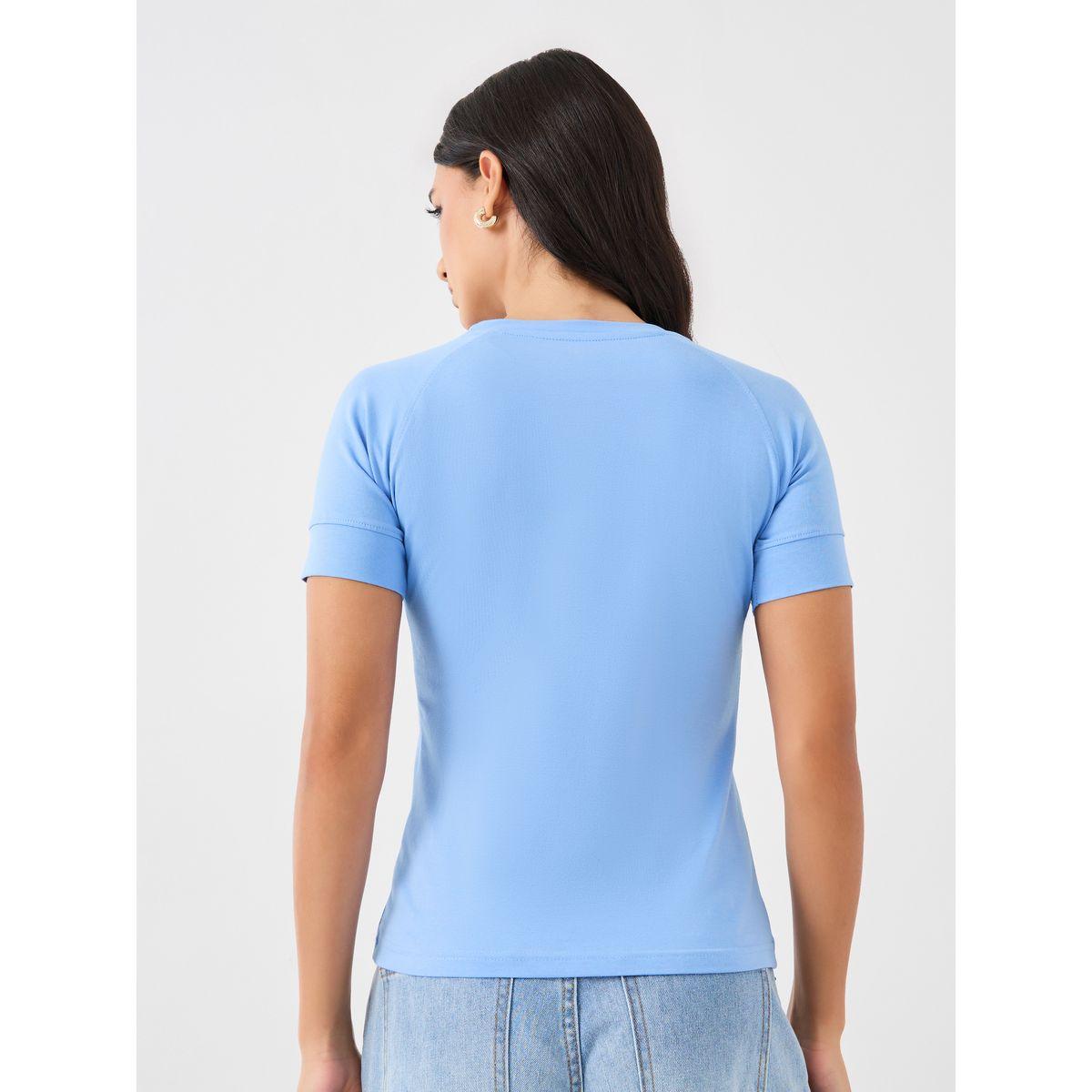 Styli Solid Raglan Sleeve Fitted Cropped T-Shirt-women-clothing-tshirts-image-5