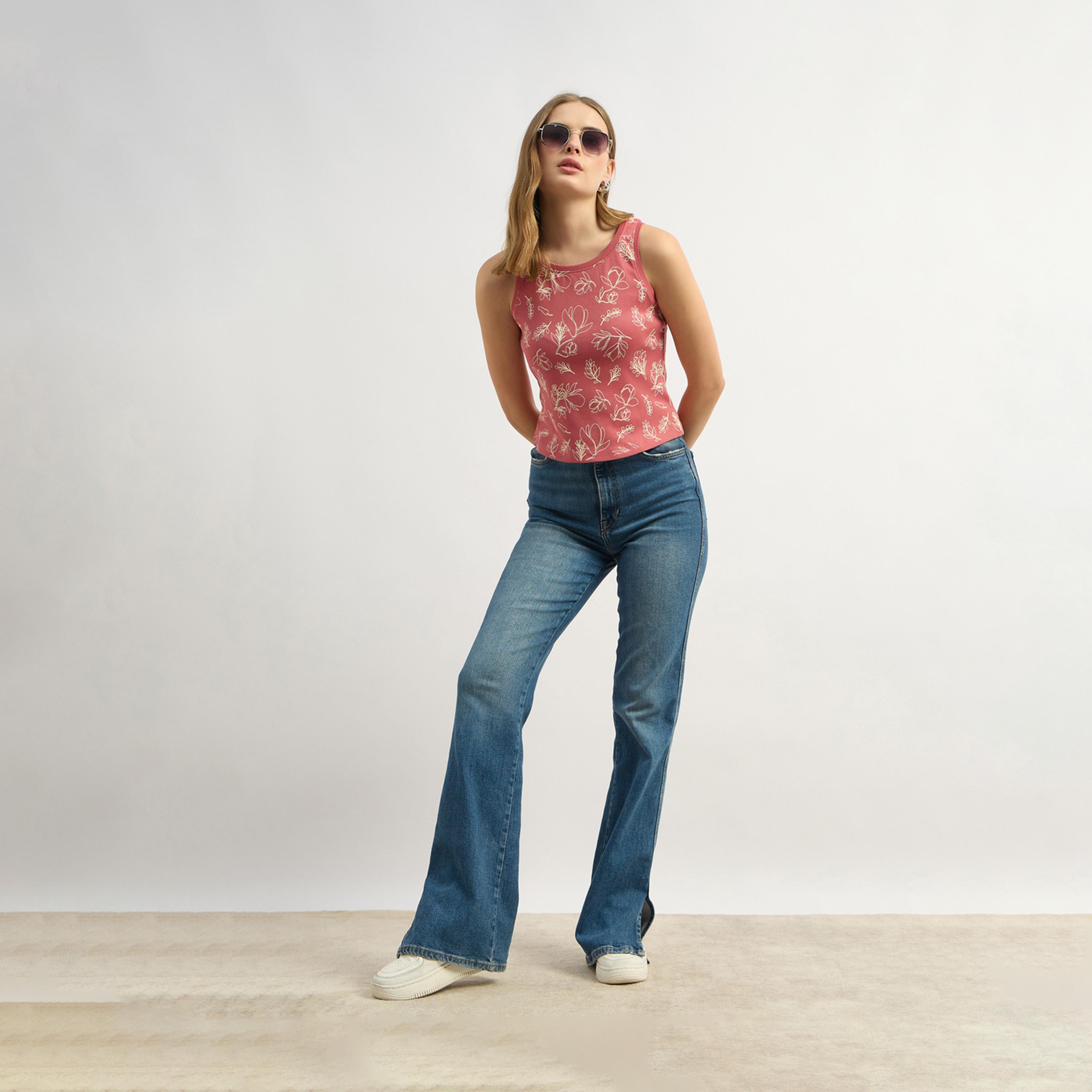 Styli All-Over Floral Print Round Neck Sleeveless Top-women-clothing-tshirts-image-1