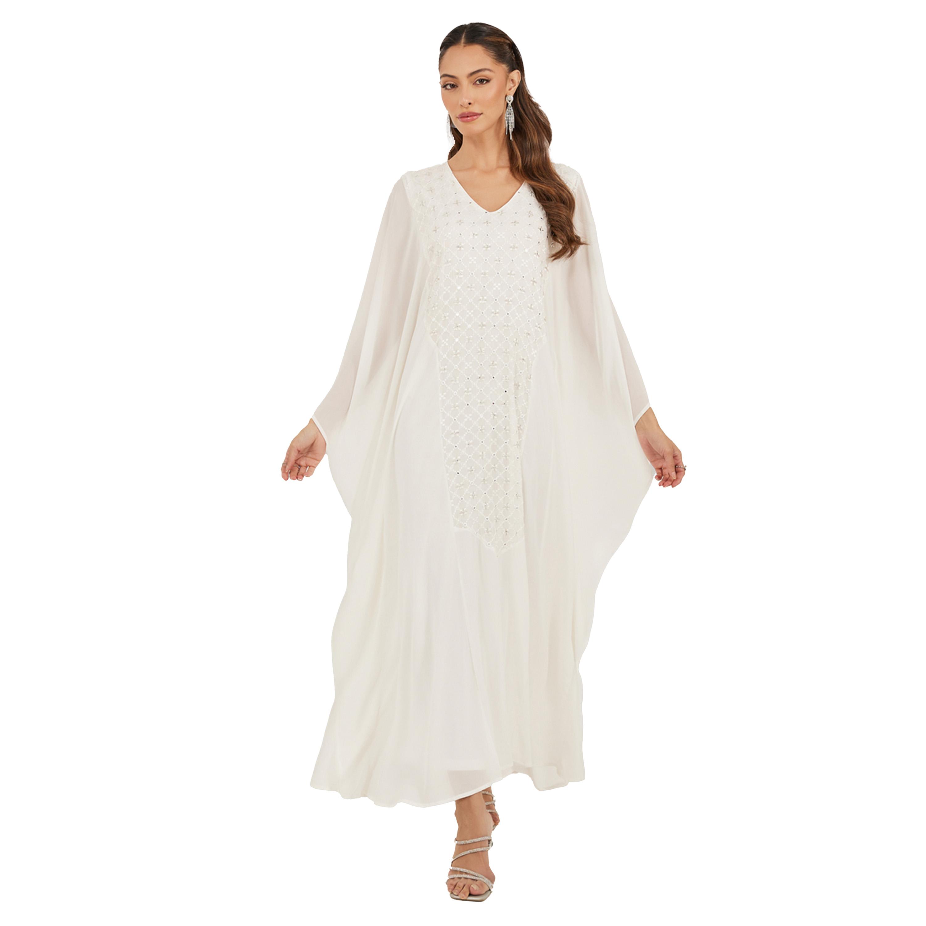 ستايلي - قفطان مزين في المقدمة بياقة V-women-arabicclothing-kaftan-image-2