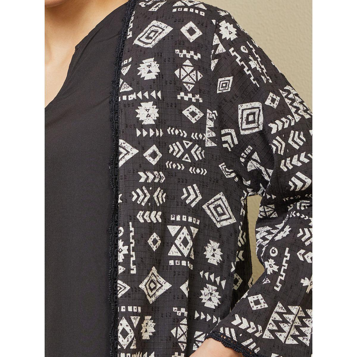 Styli All-Over Print Belted Abaya with Inner Dress Set-women-arabicclothing-abayas-image-5
