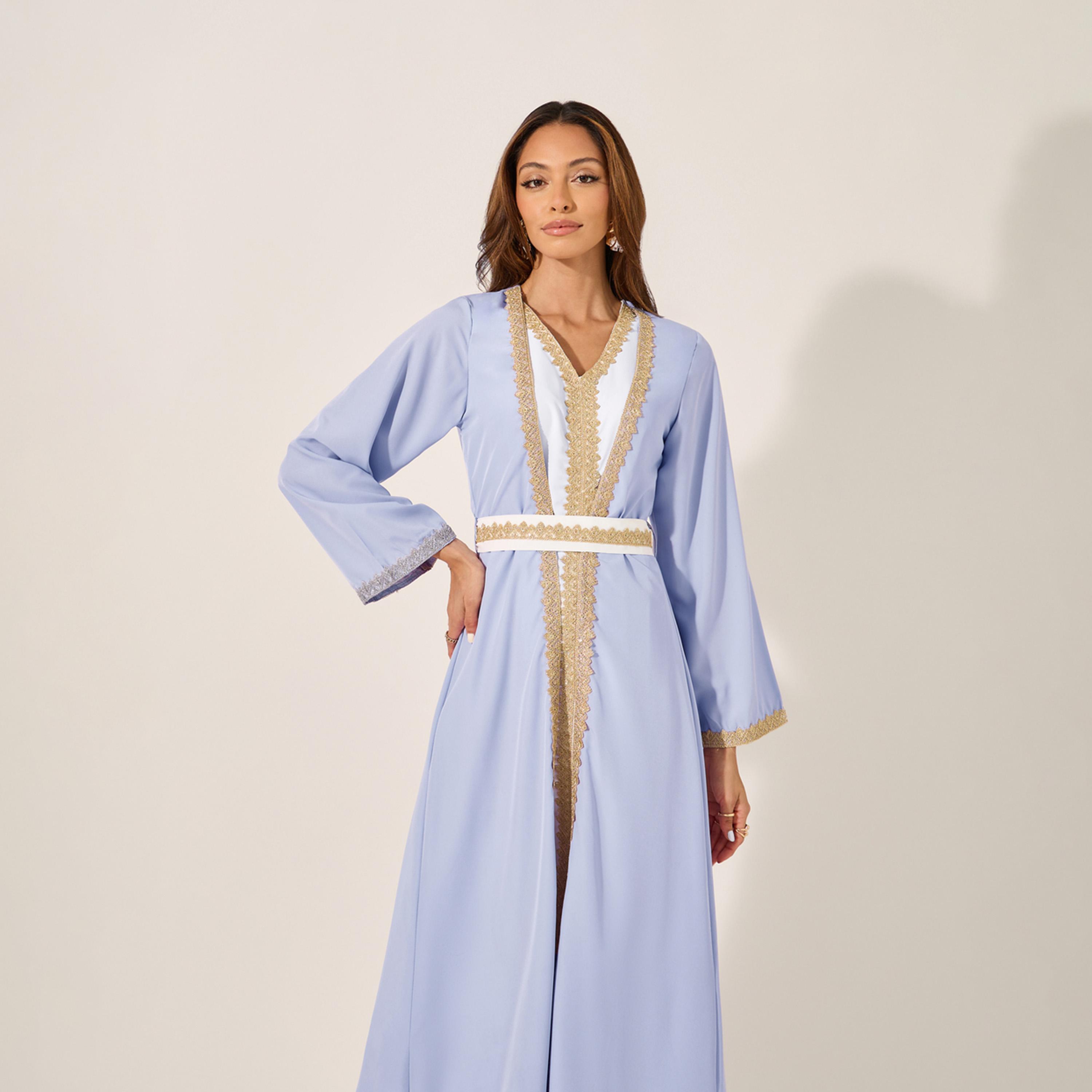 أميرة x ستايلي قفطان بتداخلات شبكية وتفاصيل دانتيل-women-arabicclothing-kaftan-image-3