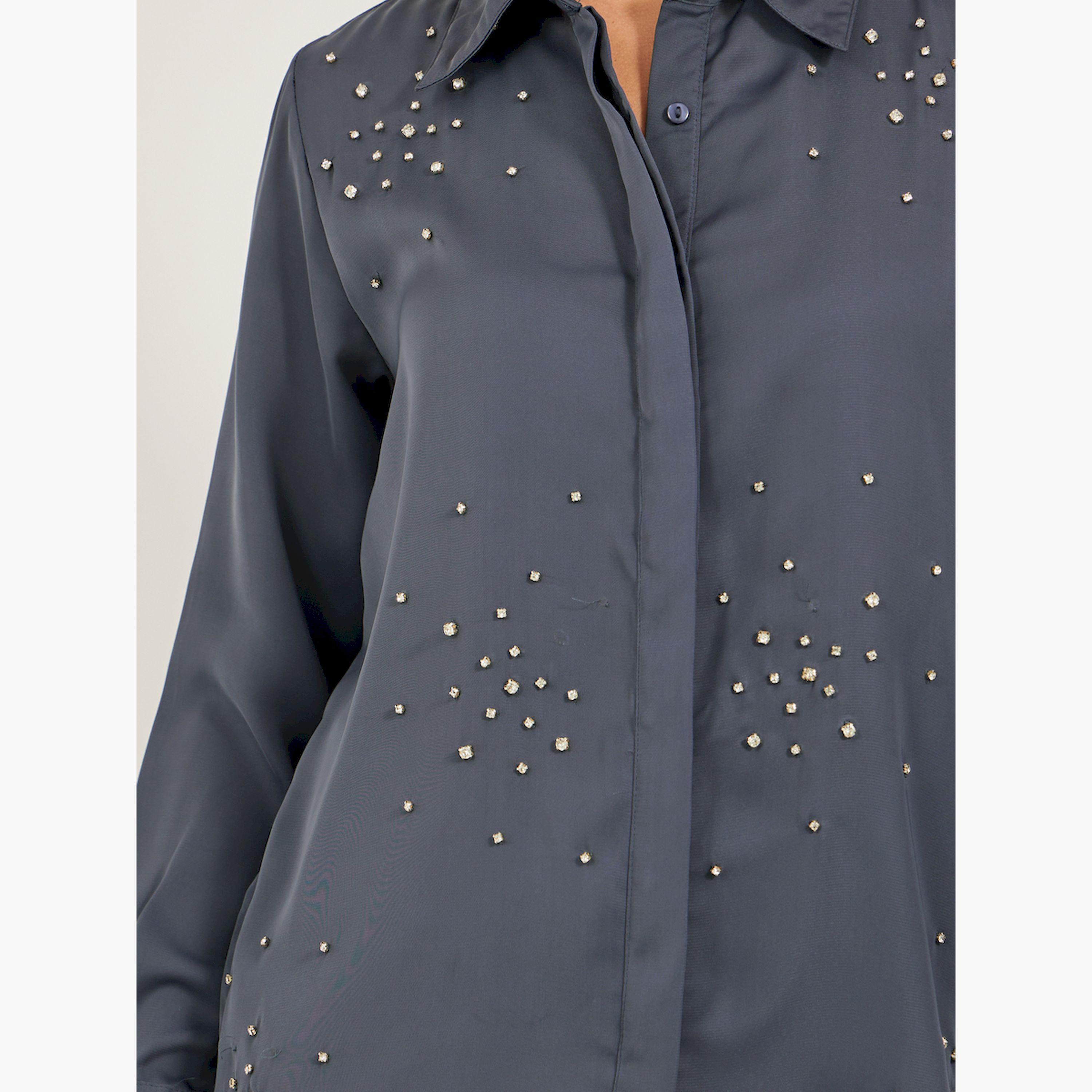 Styli Embellished Spread Collar Regular Fit Shirt-women-clothing-shirtsandblouses-shirts-image-5