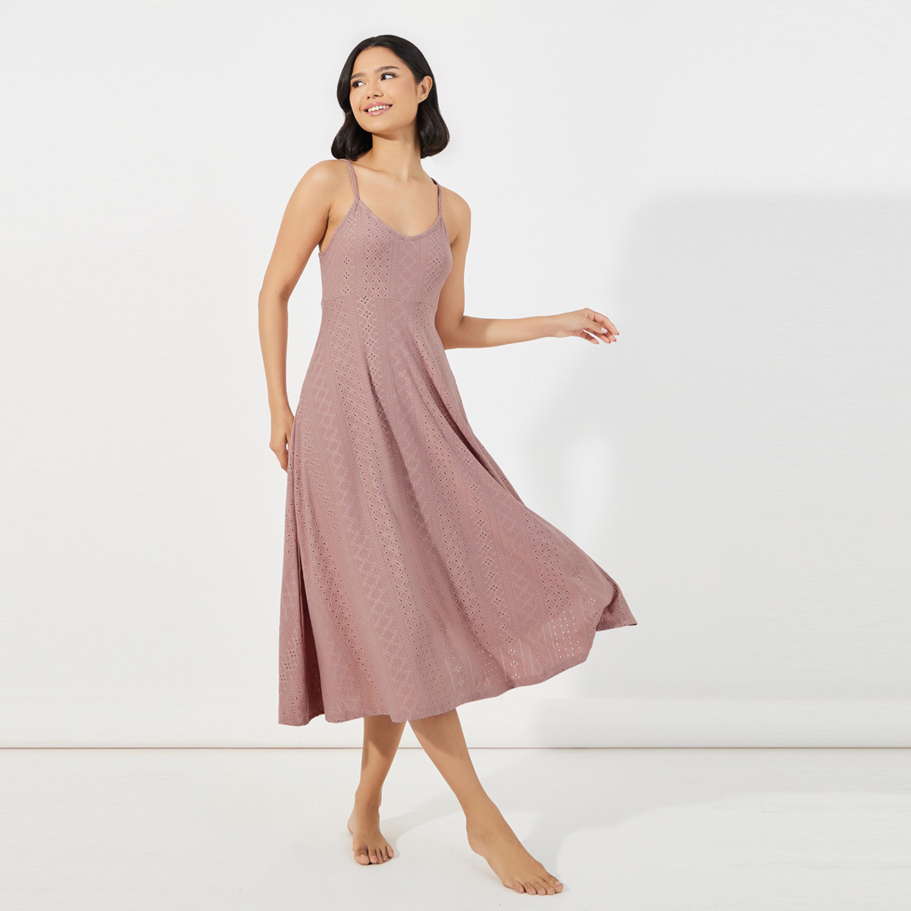 Styli Unwind Jersey Schiffli Slip Dress-women-clothing-nightwear-nighties-image-1