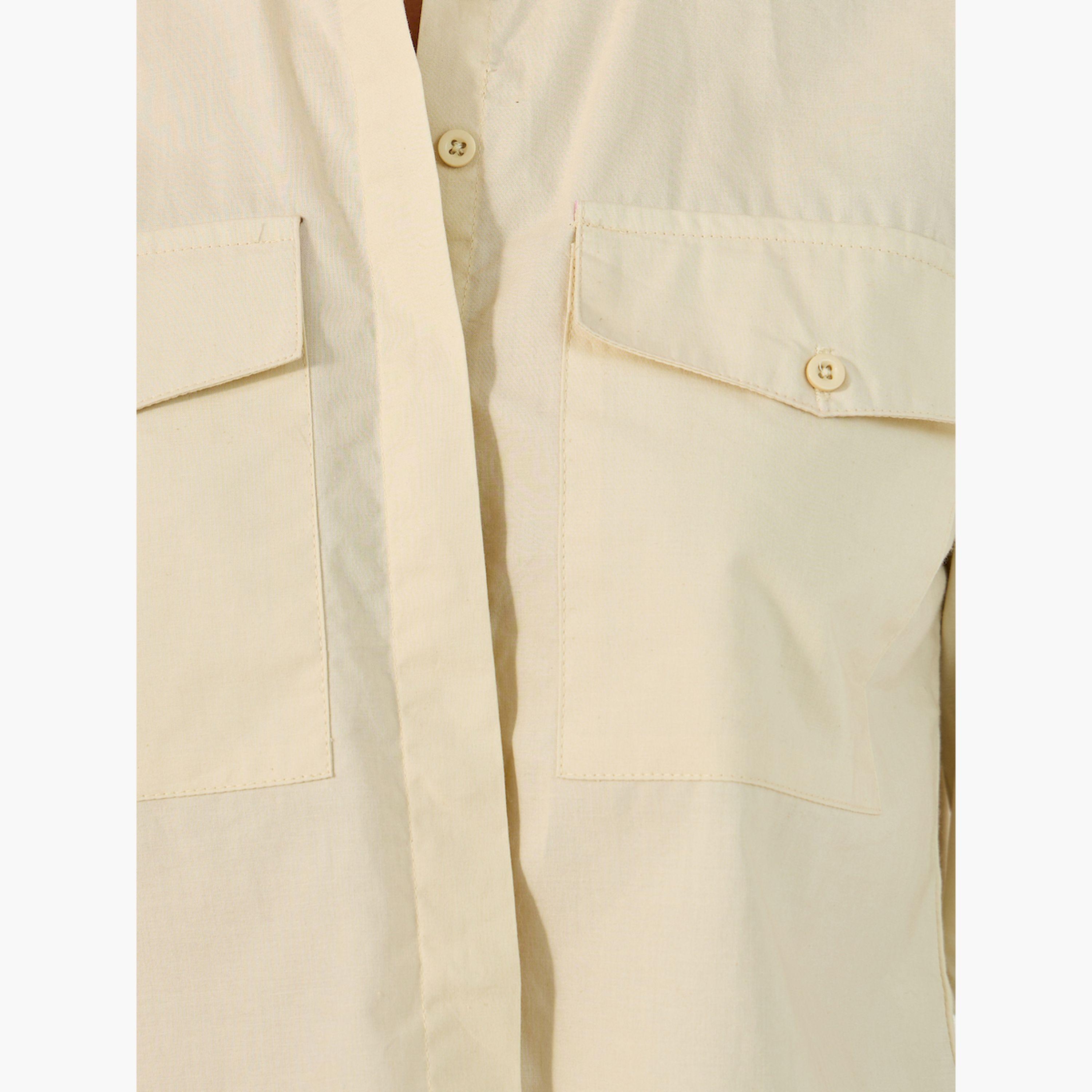 ستايلي -  قميص قصير بأكمام طويلة وقصة مربعة سولد-women-clothing-shirtsandblouses-shirts-image-3