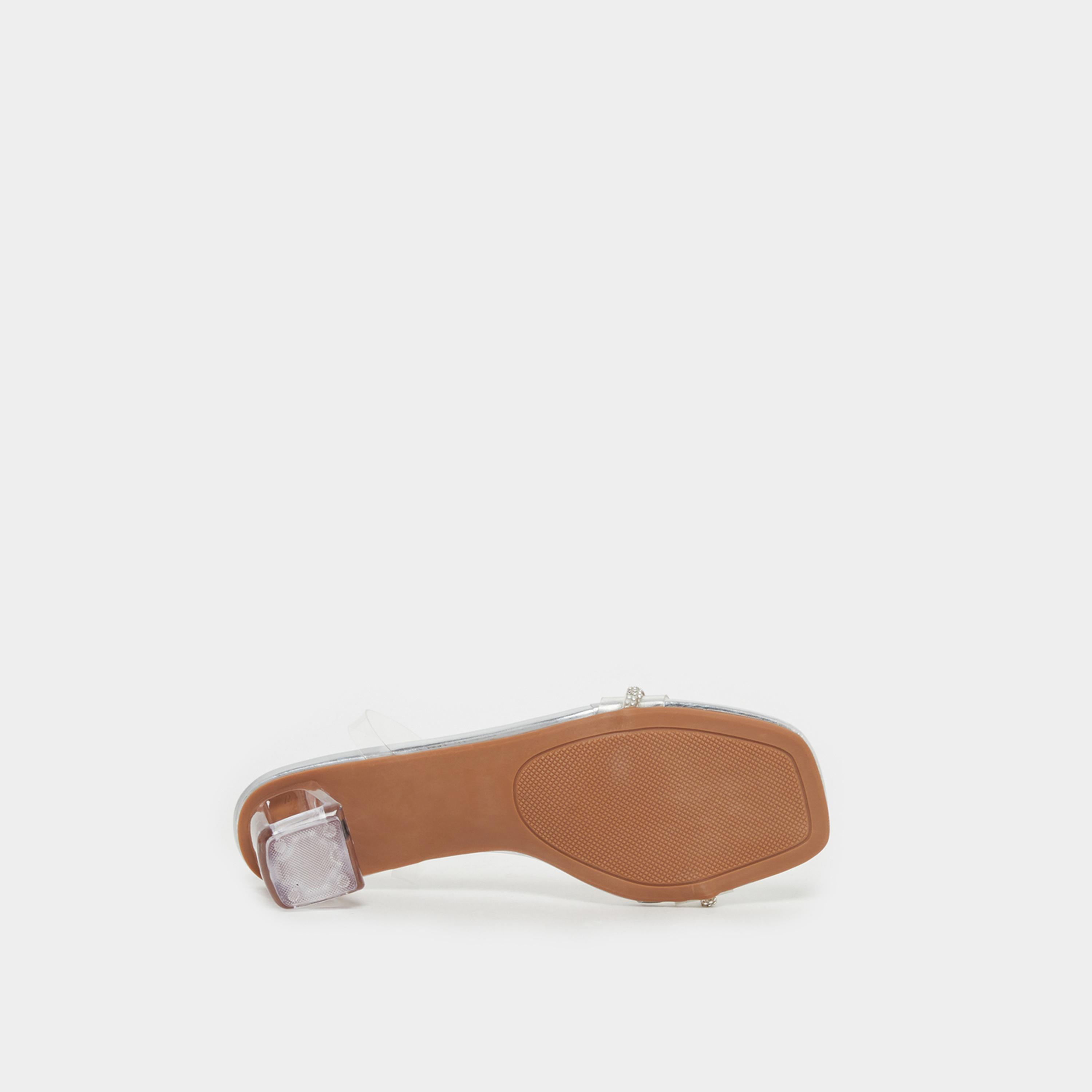 Styli Embellished Bow Transparent Block Heel Sandals-women-shoes-heels-image-6
