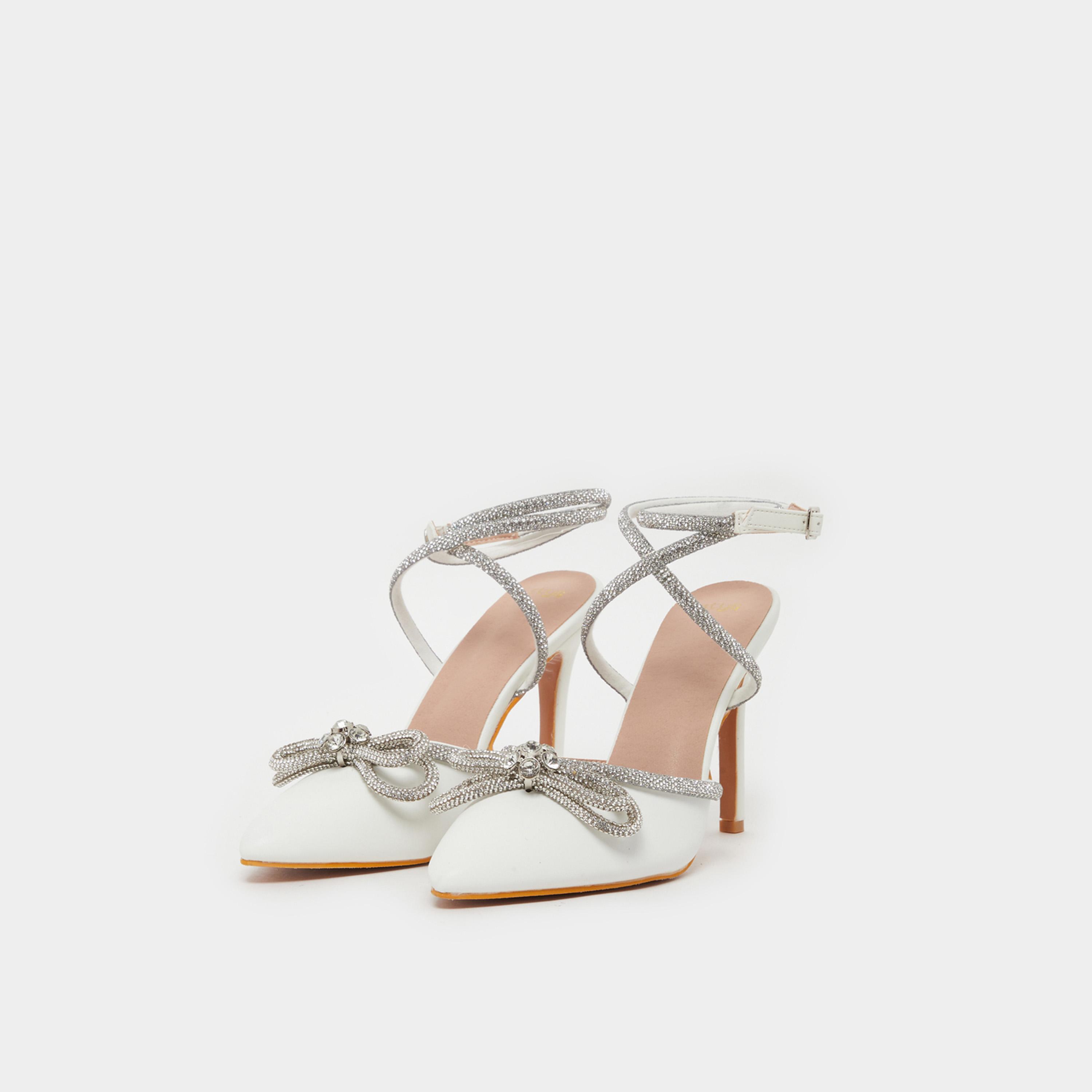 ستايلي - حذاء مزين بشريط كاحل وفيونكة-women-shoes-heels-image-2