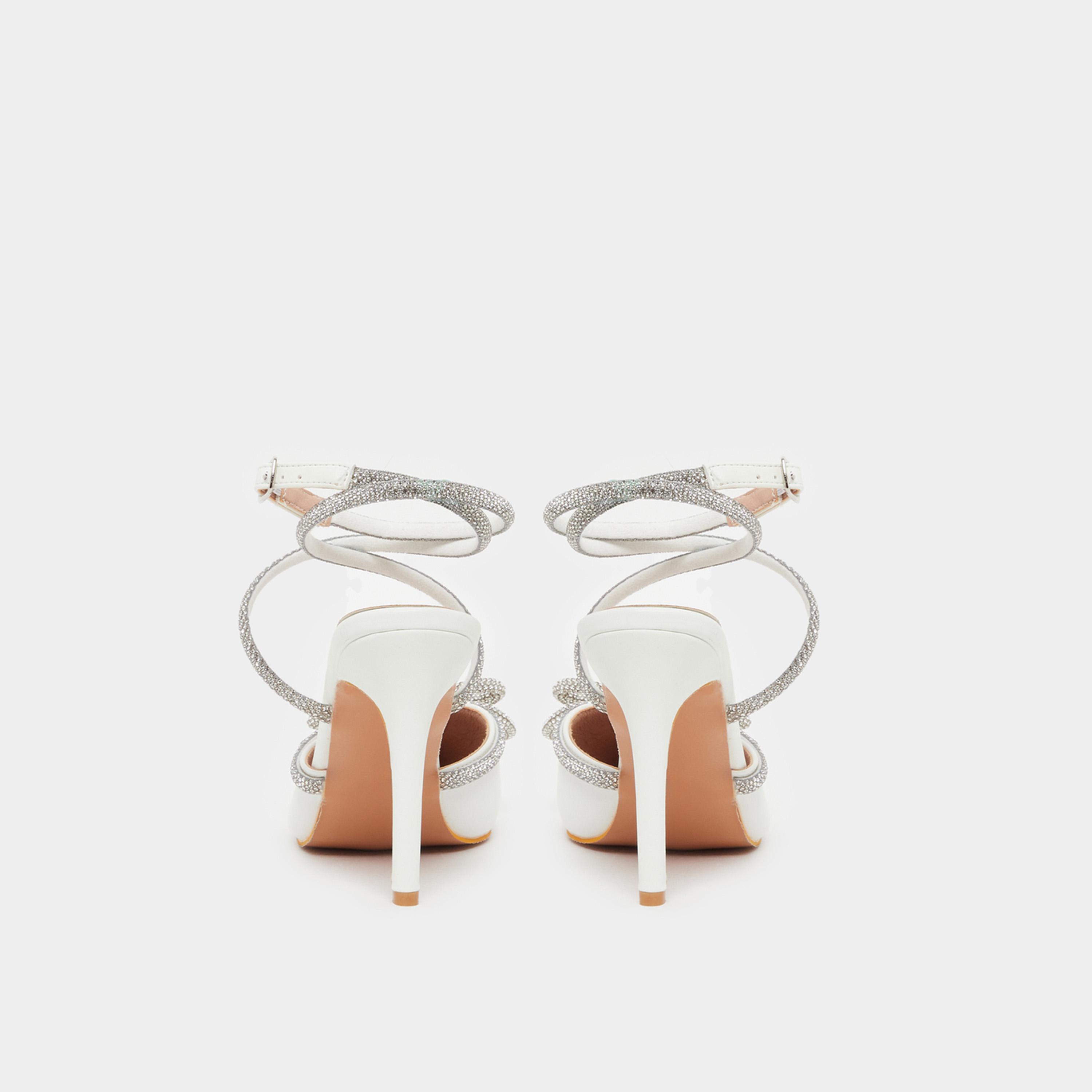 Styli Embellished Ankle Strap Bow Accent Shoes-women-shoes-heels-image-4