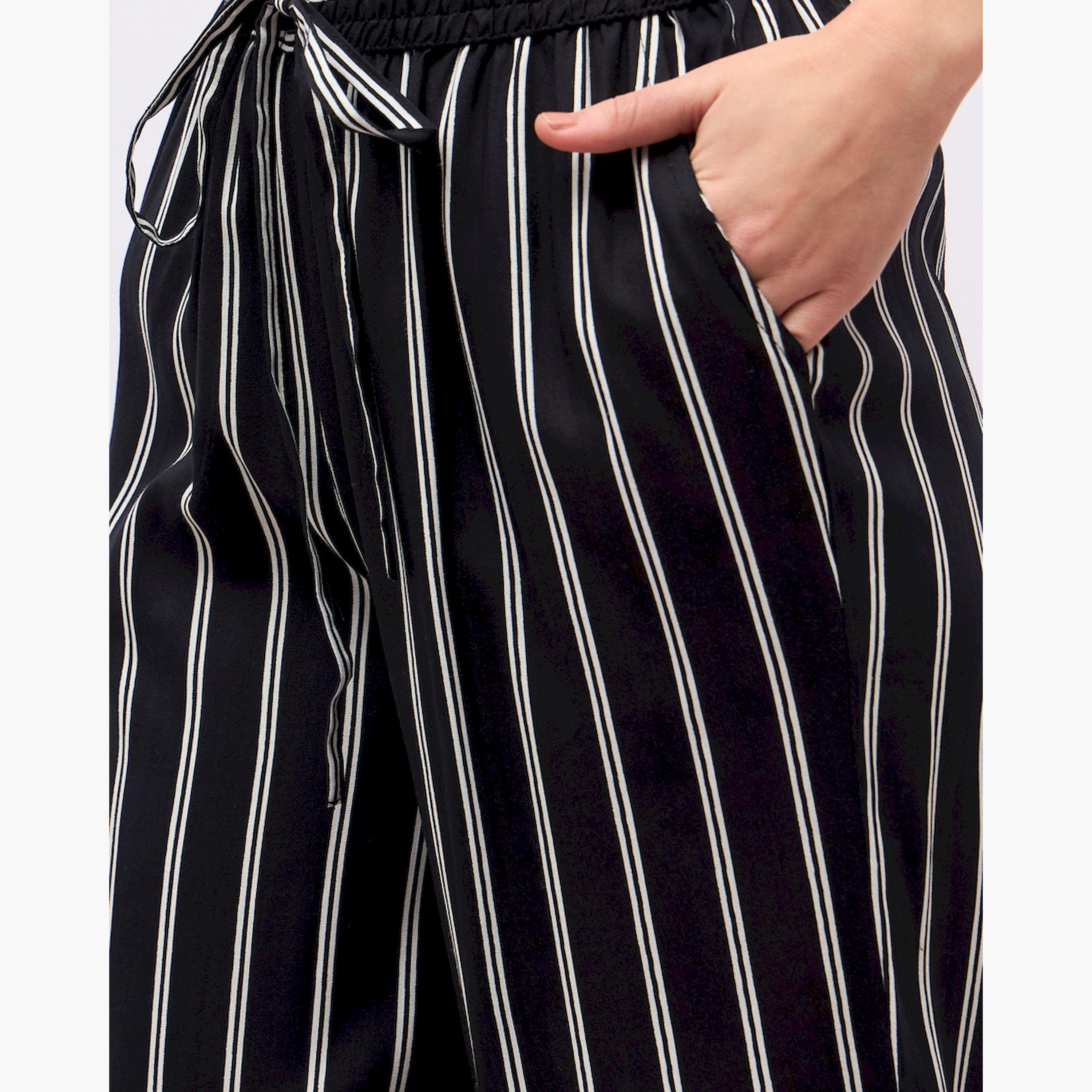 Styli Striped Oversized Shirt & Flared Trousers Co-Ords-women-clothing-coordsets-image-7