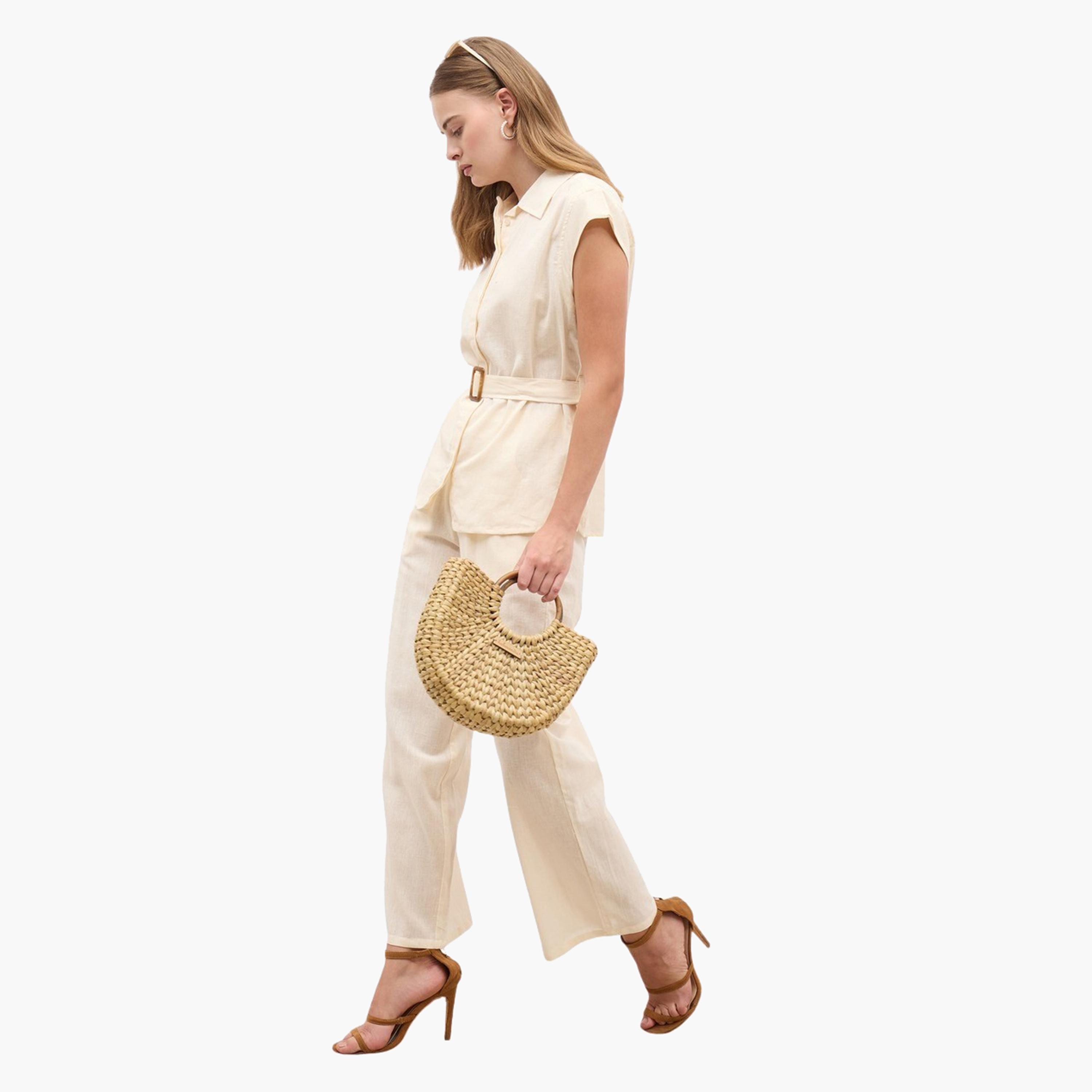 ستايلي - قميص بأكمام قصيرة وبنطال واسع الساق-women-clothing-coordsets-image-6