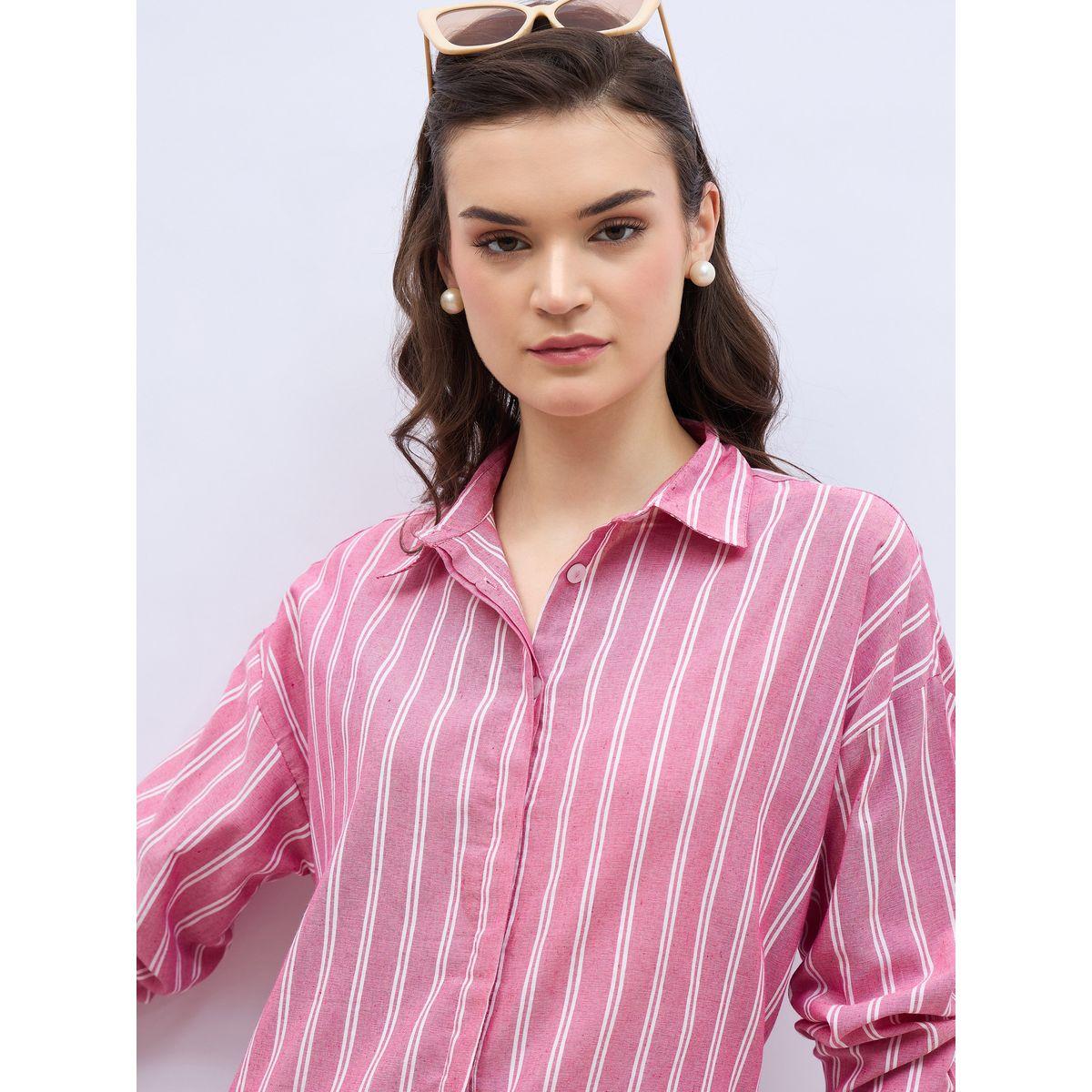 Styli Oversized Striped Spread Collar Shirt-women-clothing-shirtsandblouses-shirts-image-4