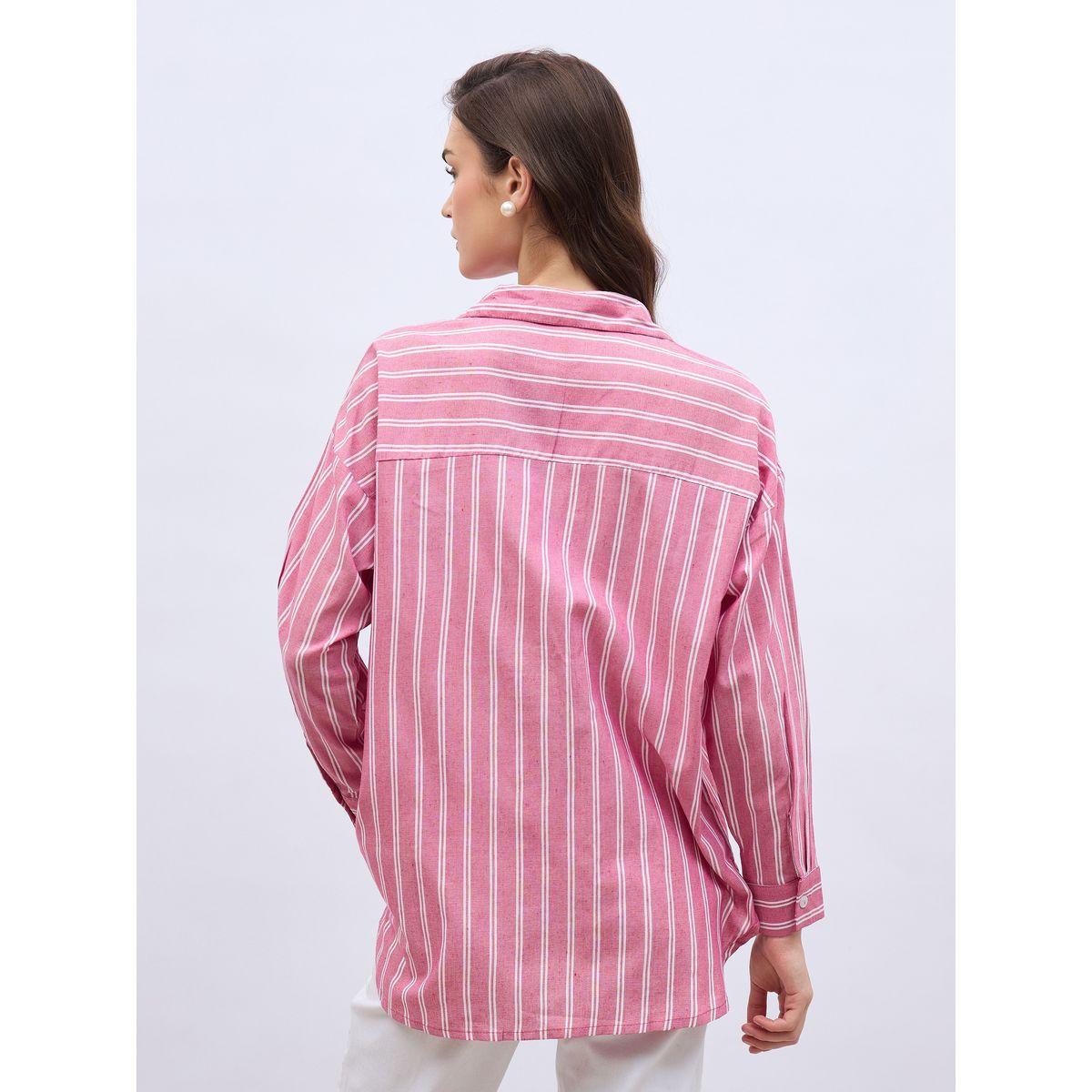 Styli Oversized Striped Spread Collar Shirt-women-clothing-shirtsandblouses-shirts-image-5