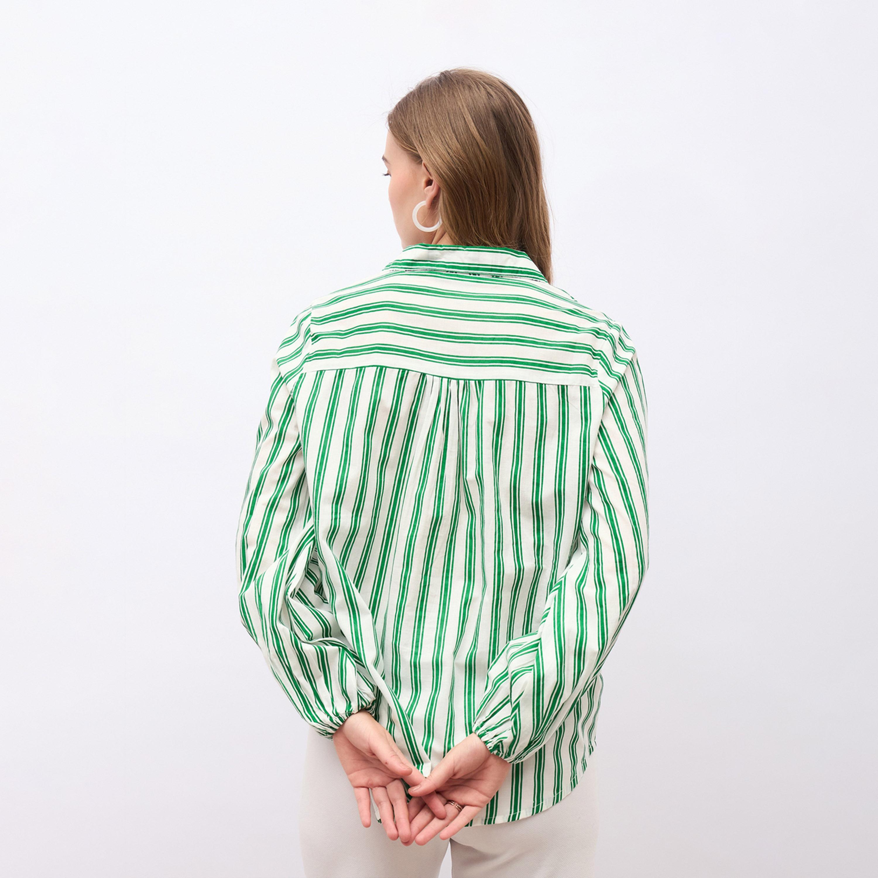 Styli Striped Balloon Sleeve Loose Fit Shirt-women-clothing-shirtsandblouses-shirts-image-5