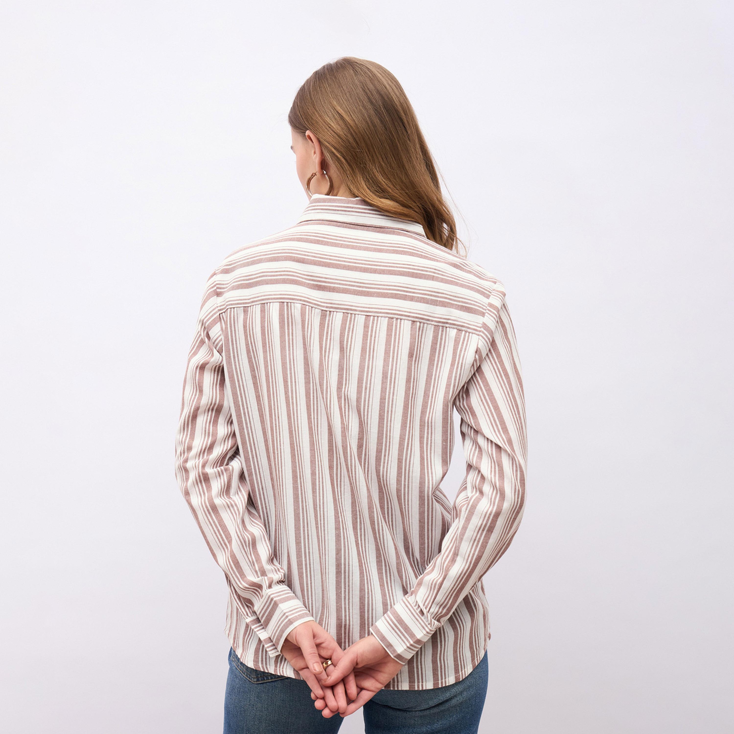 Styli Striped Spread Collar Regular Fit Shirt-women-clothing-shirtsandblouses-shirts-image-5