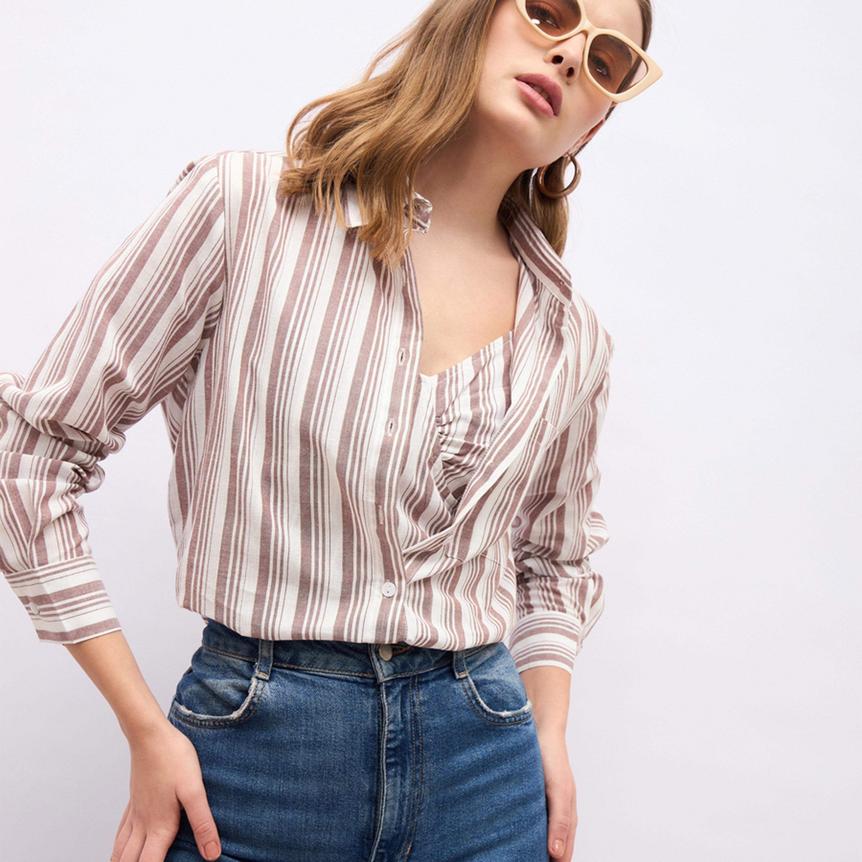 Styli Striped Spread Collar Regular Fit Shirt-women-clothing-shirtsandblouses-shirts-image-6