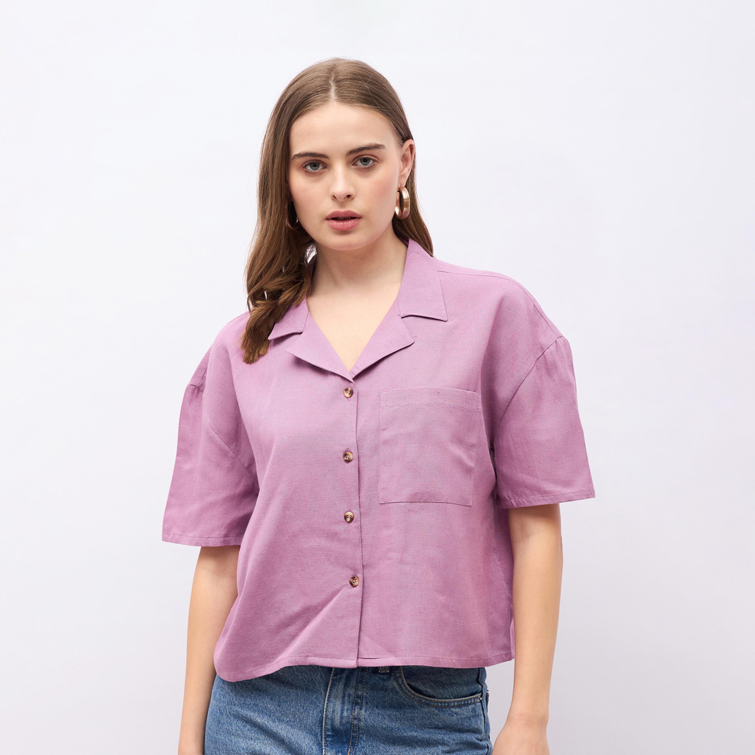 Styli Notch Collar Buttoned Regular Fit Shirt-women-clothing-shirtsandblouses-shirts-image-2