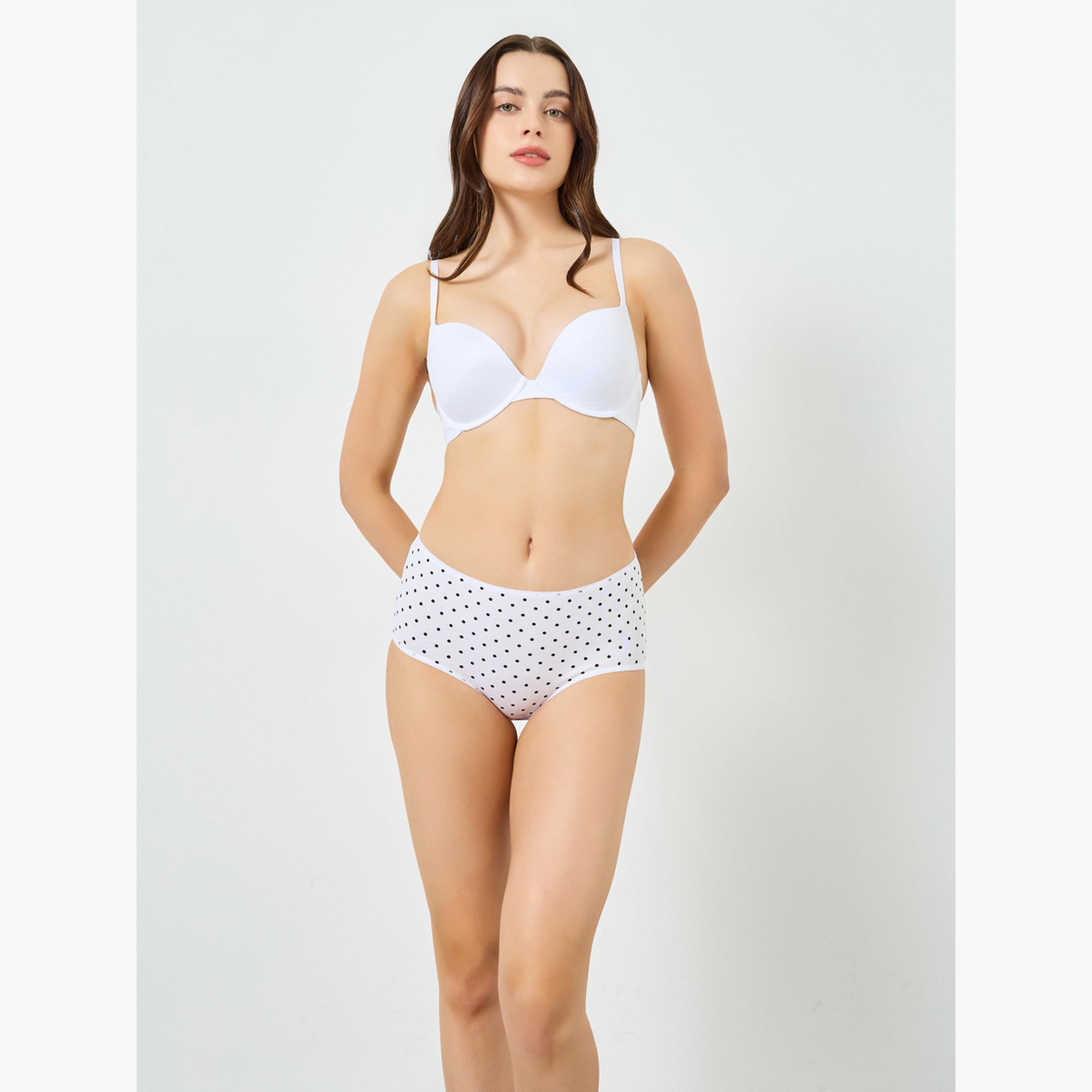 طقم سراويل داخلية قطن كاملة من 5 قطع للنساء-women-clothing-lingerie-panties-image-2