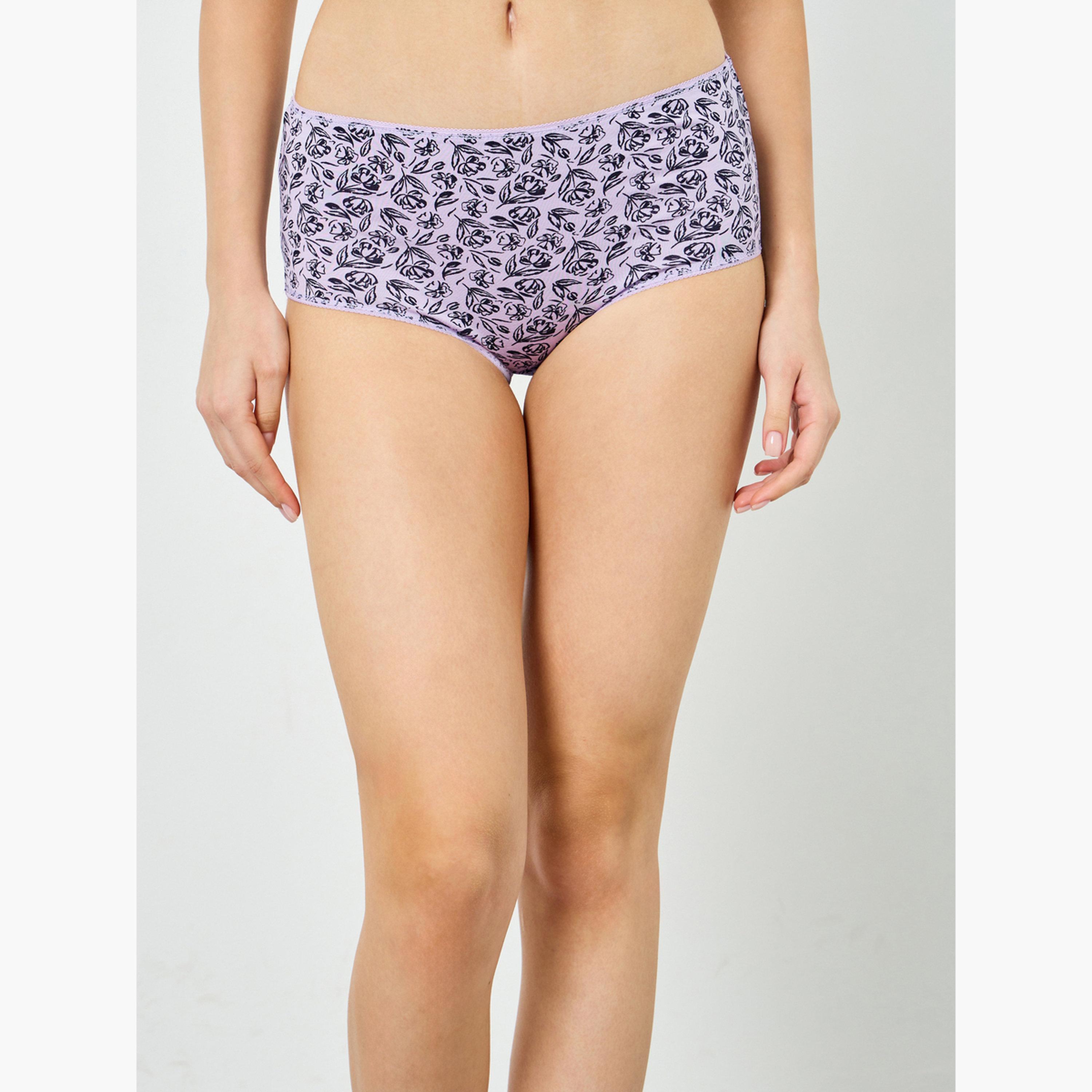طقم سراويل داخلية قطن كاملة من 5 قطع للنساء-women-clothing-lingerie-panties-image-6