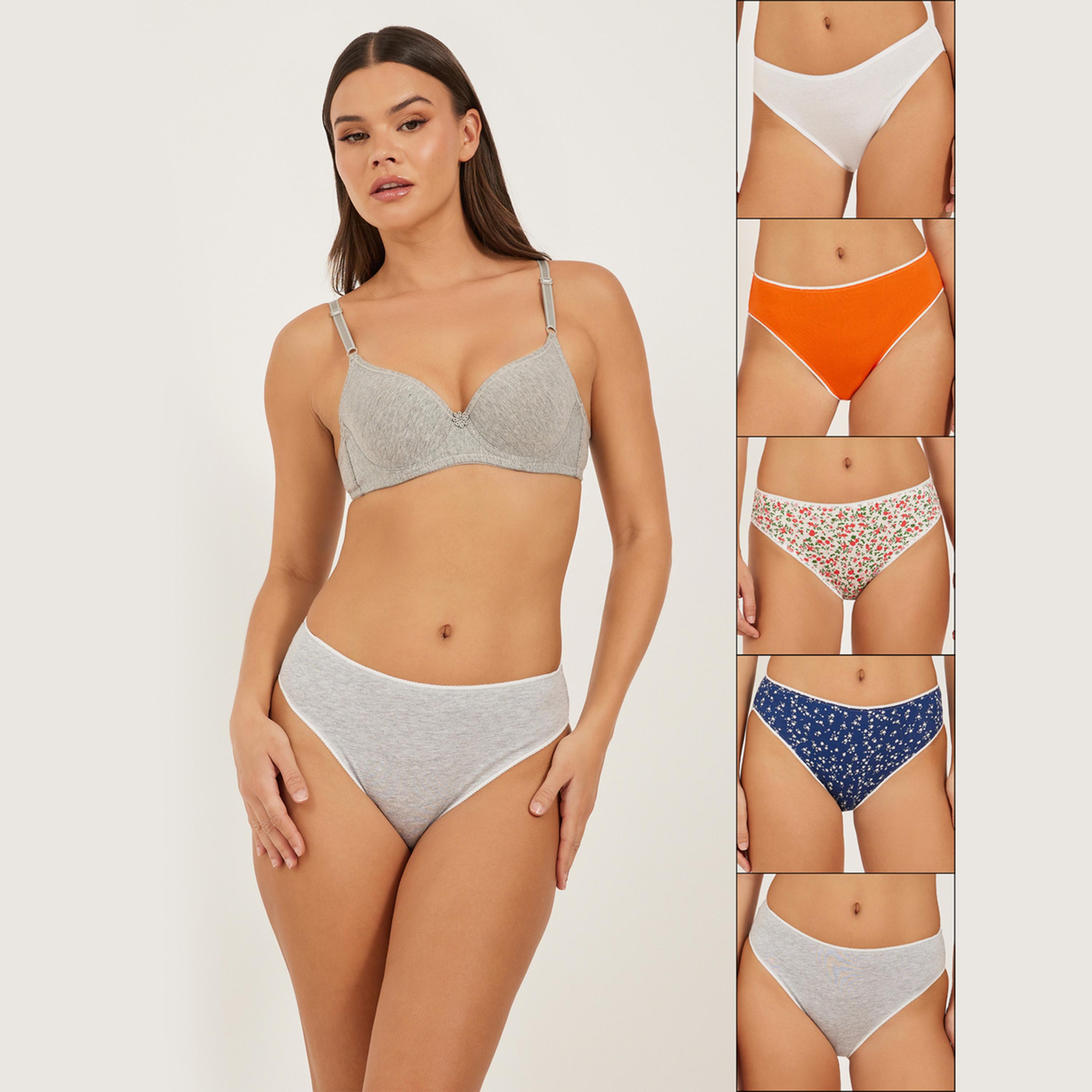 Styli Pack of 5 - Assorted Hi-Leg Briefs-women-clothing-lingerie-panties-image-1