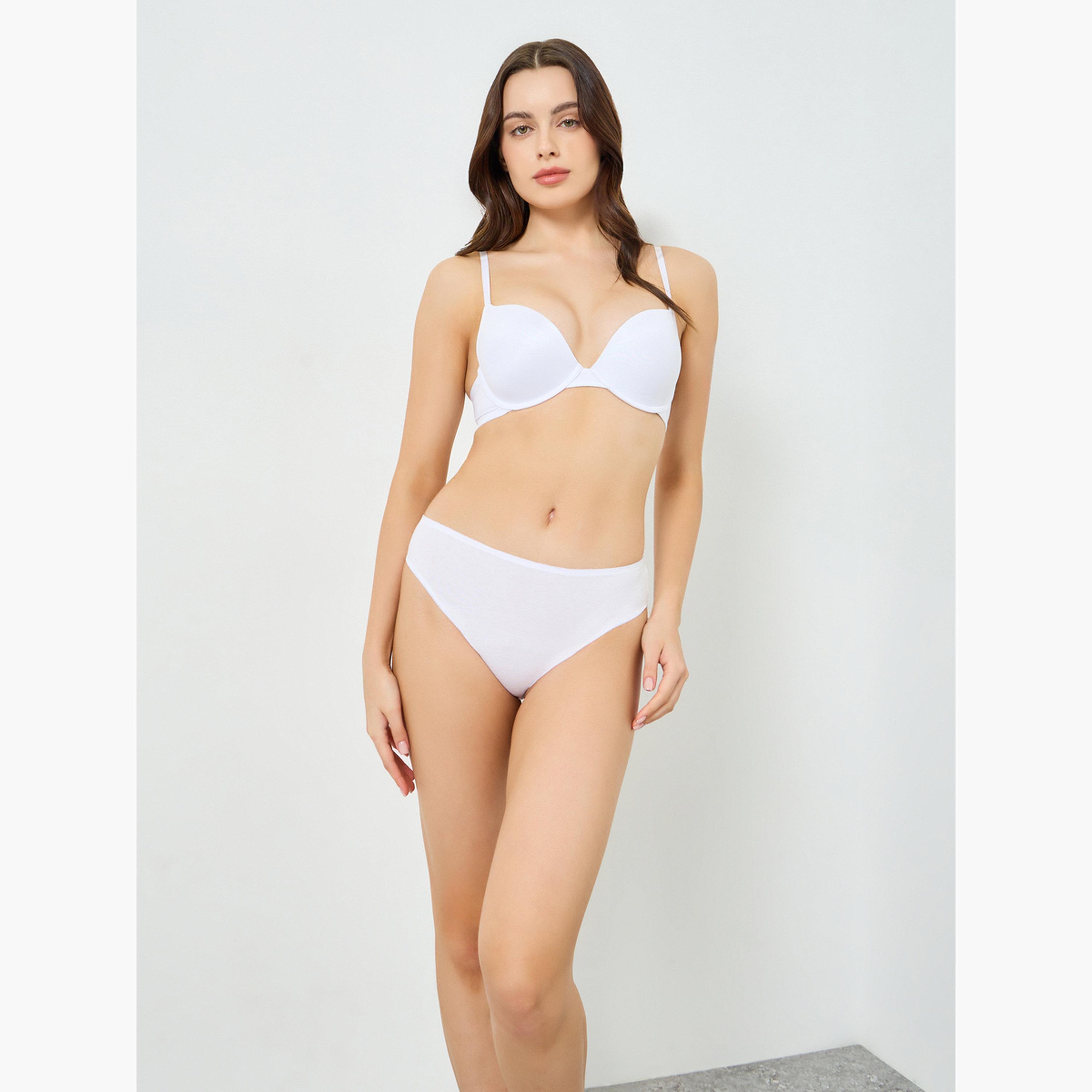 طقم سراويل داخلية قطن بفتحة ساق عالية من 5 قطع للنساء-women-clothing-lingerie-panties-image-2