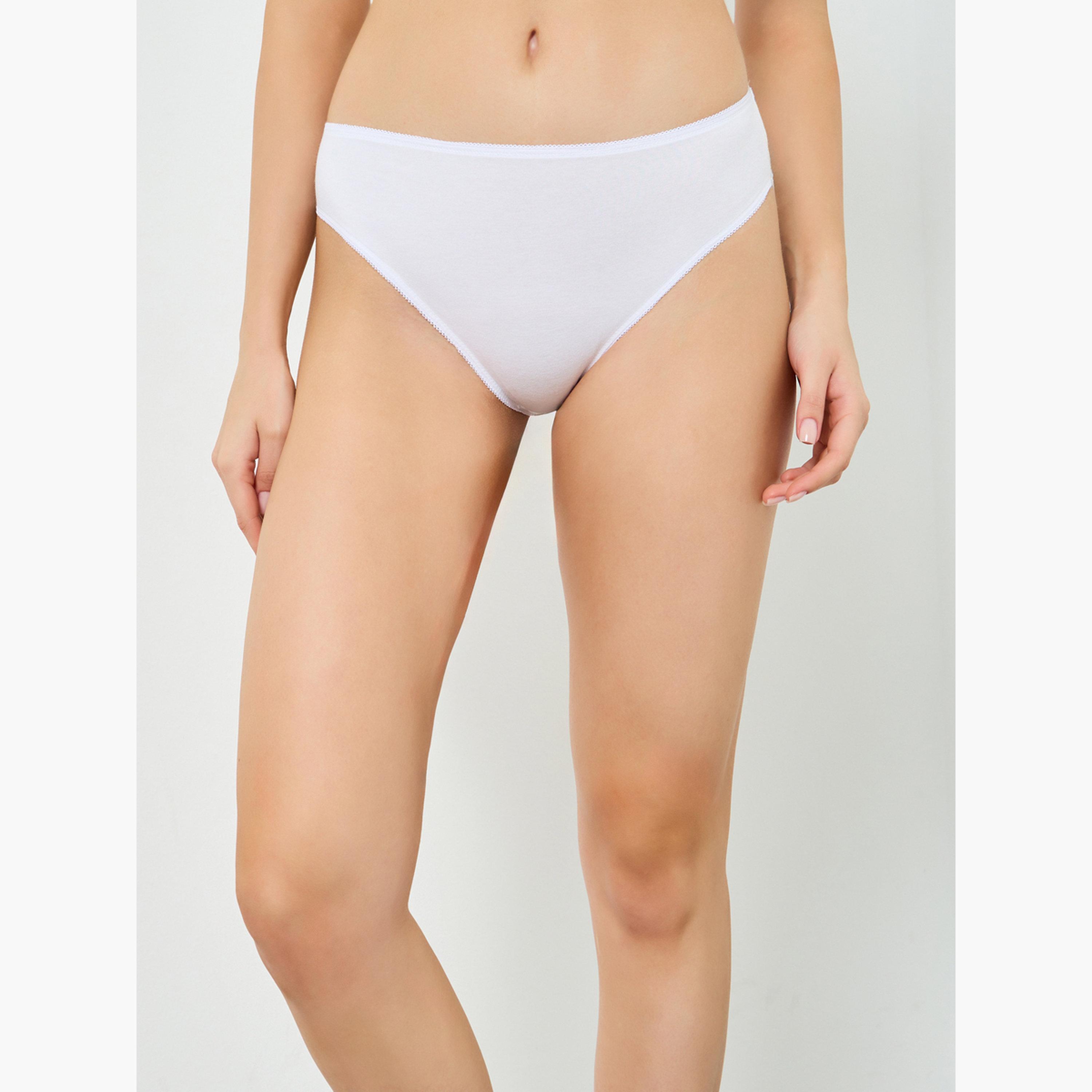 طقم سراويل داخلية قطن بفتحة ساق عالية من 5 قطع للنساء-women-clothing-lingerie-panties-image-3