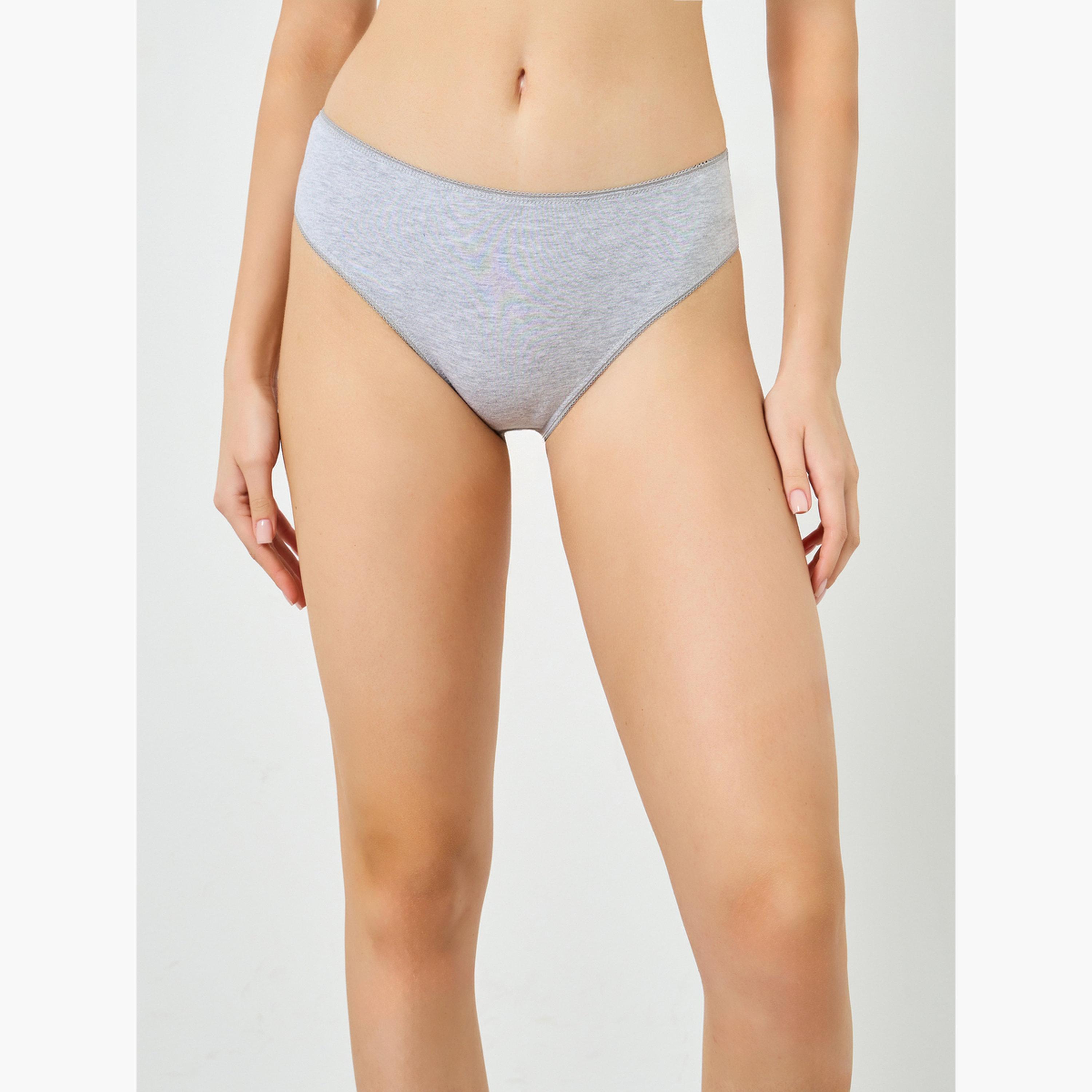 طقم سراويل داخلية قطن بفتحة ساق عالية من 5 قطع للنساء-women-clothing-lingerie-panties-image-5