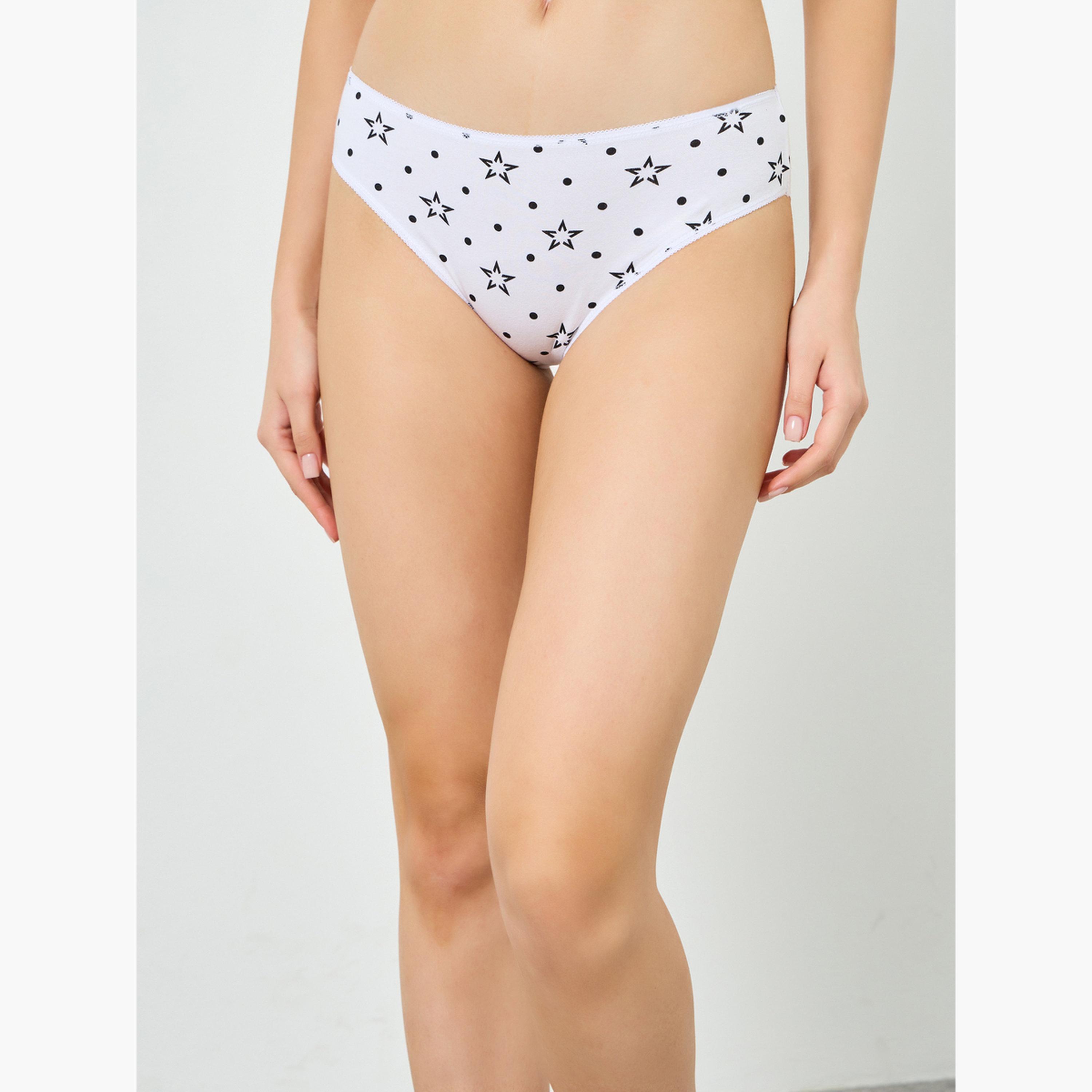 طقم سراويل داخلية قطن بفتحة ساق عالية من 5 قطع للنساء-women-clothing-lingerie-panties-image-6