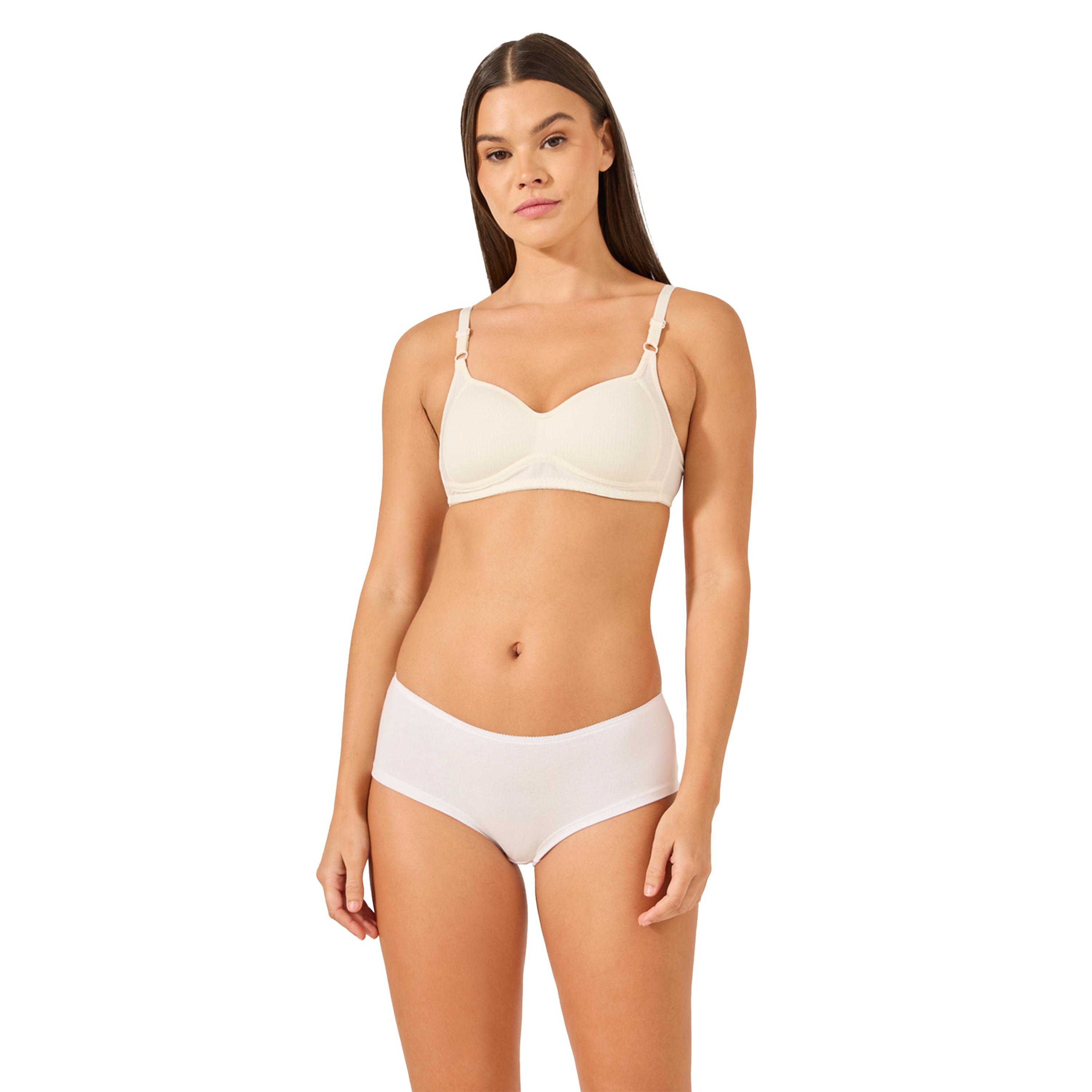 ستايلي - مجموعة من 5 قطع - سراويل داخلية قصيرة سادة بخصر مطاطي-women-clothing-lingerie-panties-image-4