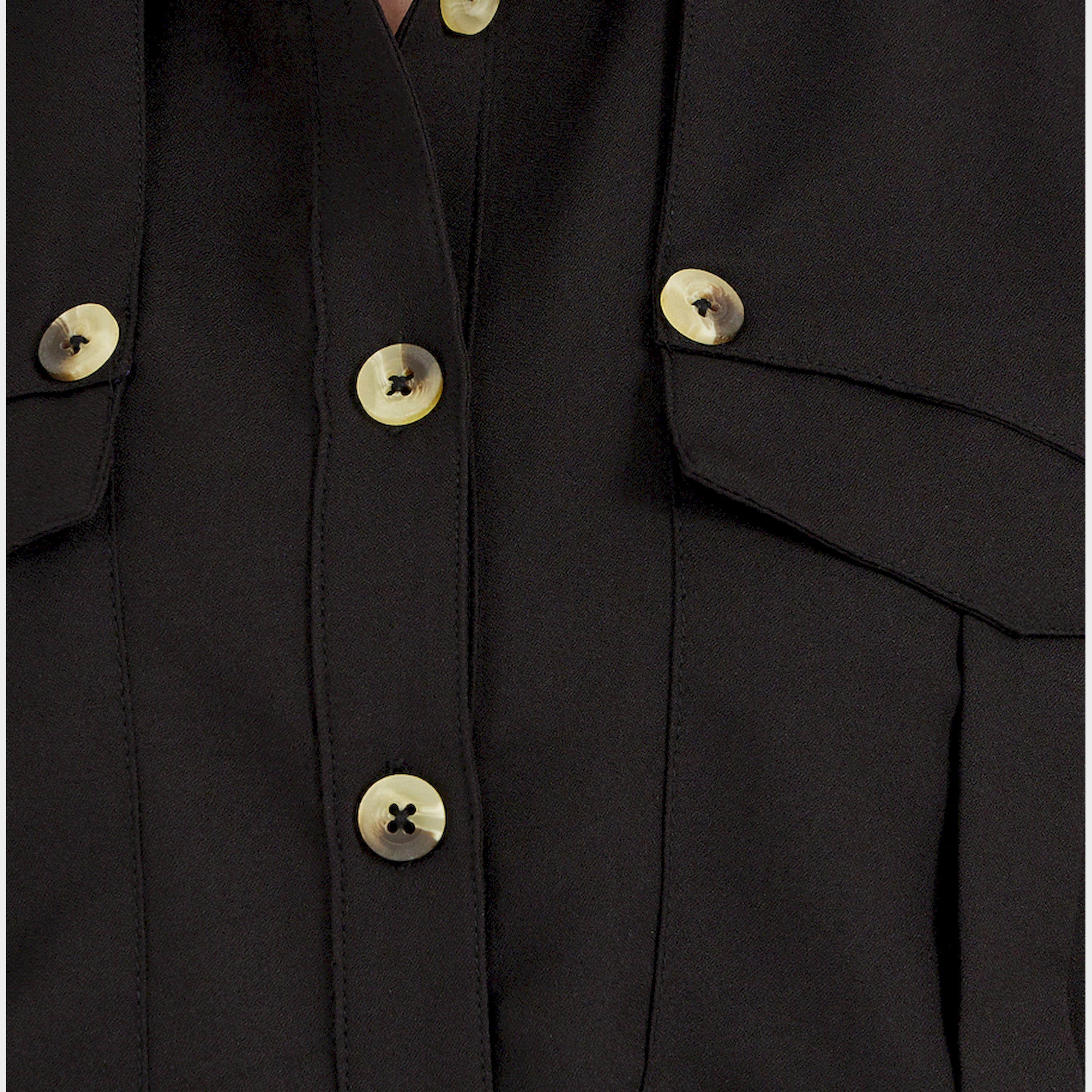 ستايلي - قميص قصير بأكمام منفوخة مع رباط وتفاصيل جيوب-women-clothing-shirtsandblouses-shirts-image-3