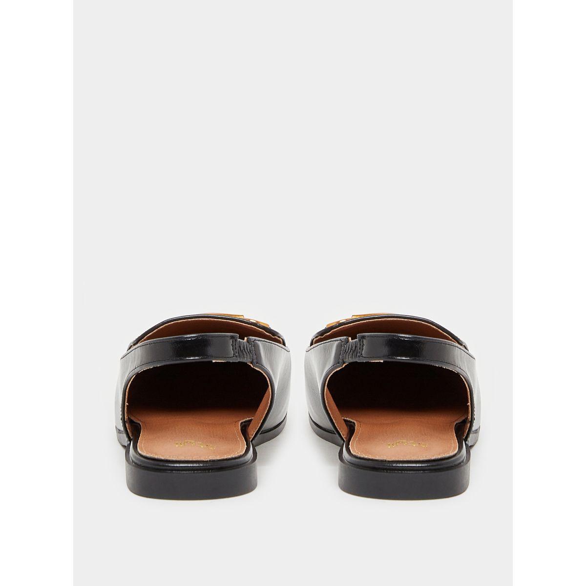 Leather Look Metal Accent Design Mules with Back Strap-women-shoes-loafersandmoccasins-image-4