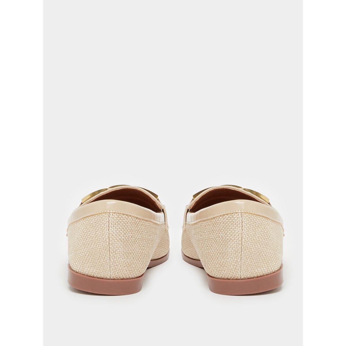 Metal Buckle Design Textured Loafers-women-shoes-flats-loafers-image-5