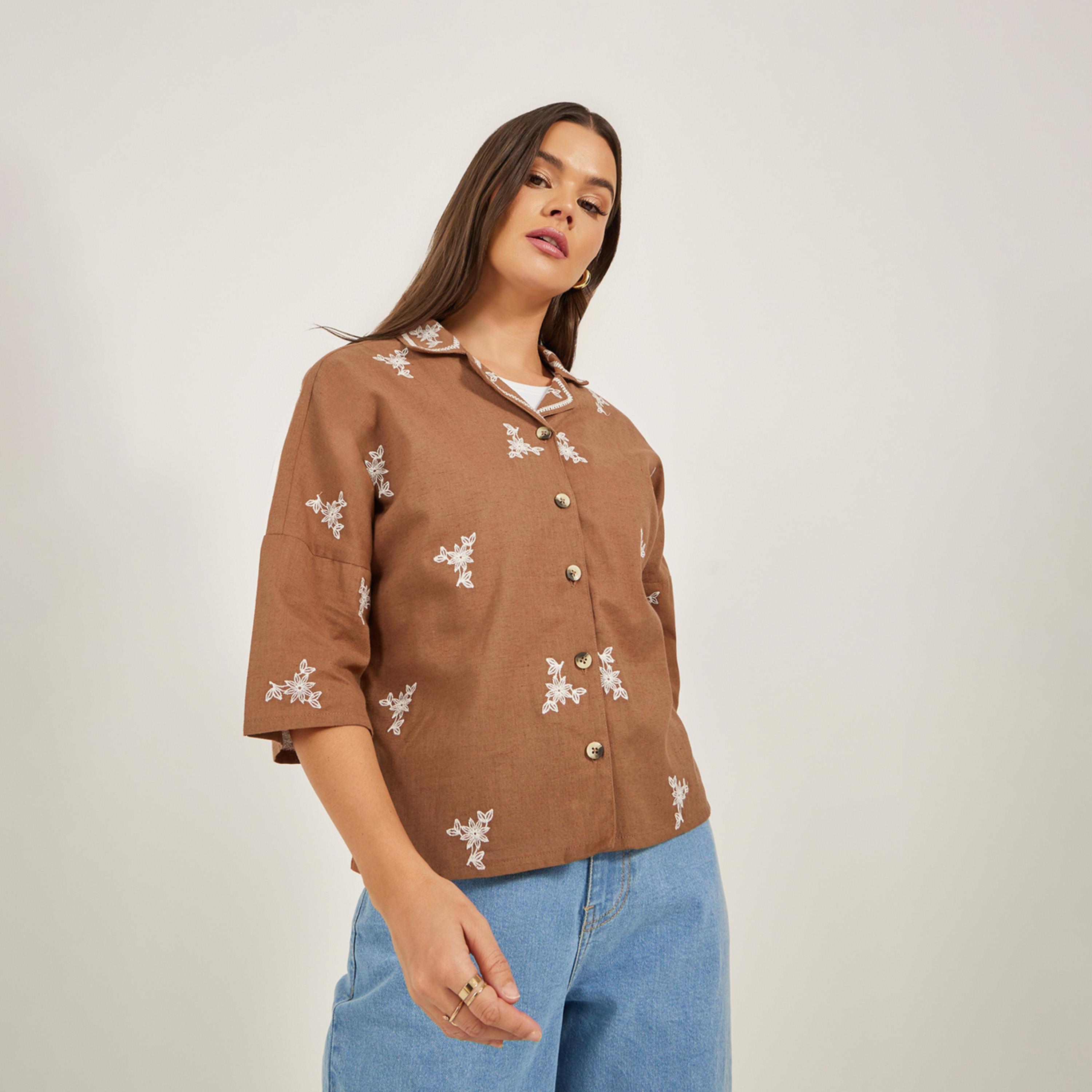 ستايلي - بلوزة مطرزة بقصّة عادية-women-clothing-shirtsandblouses-blouses-image-3