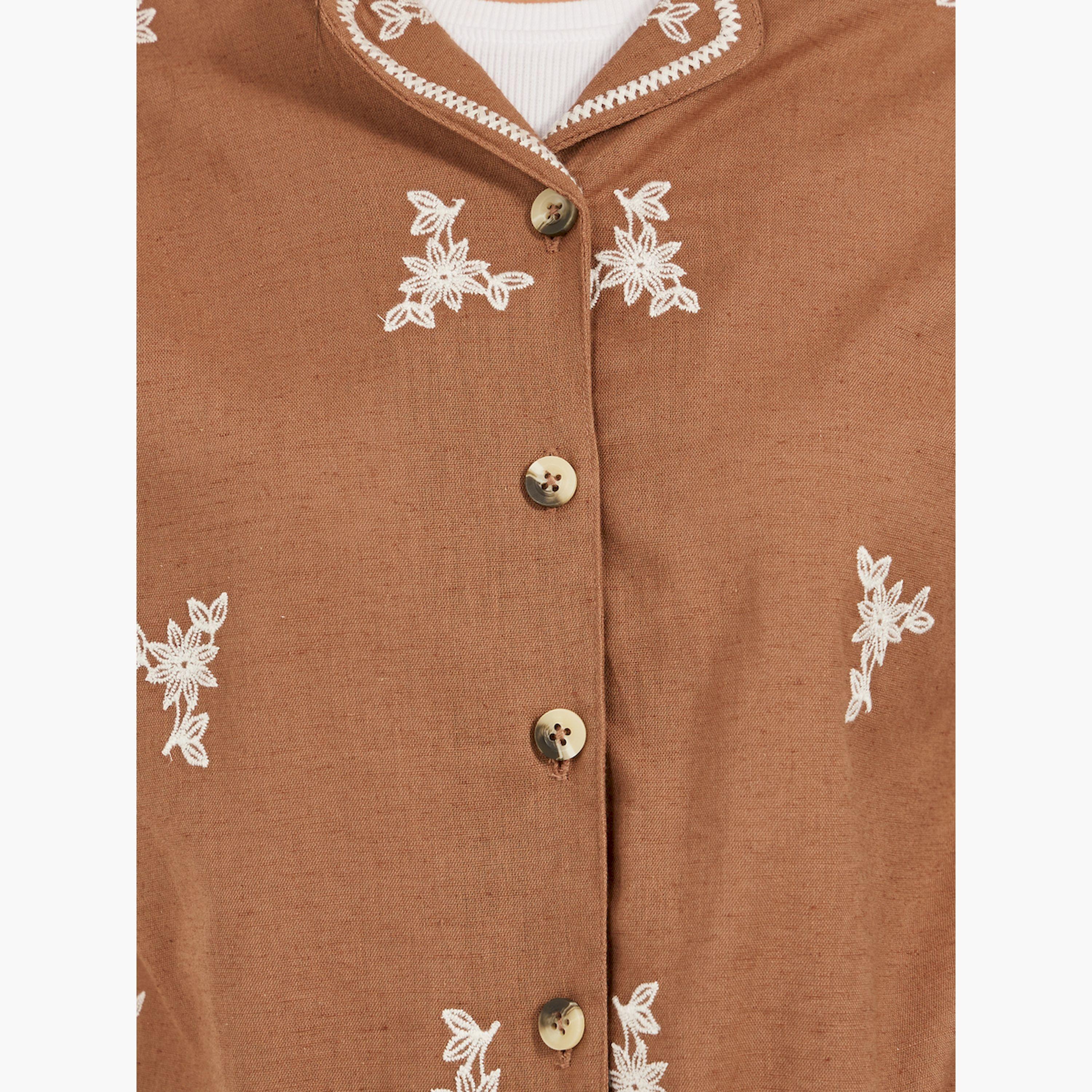 Styli Embroidered Notch Label Neck Regular Fit Top-women-clothing-shirtsandblouses-blouses-image-4