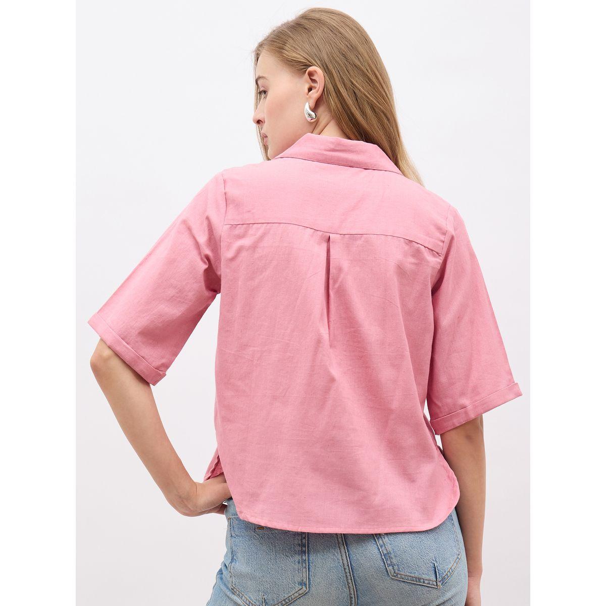 بلوزة بنسيج شيفلي وقصة عادية-women-clothing-shirtsandblouses-shirts-image-5
