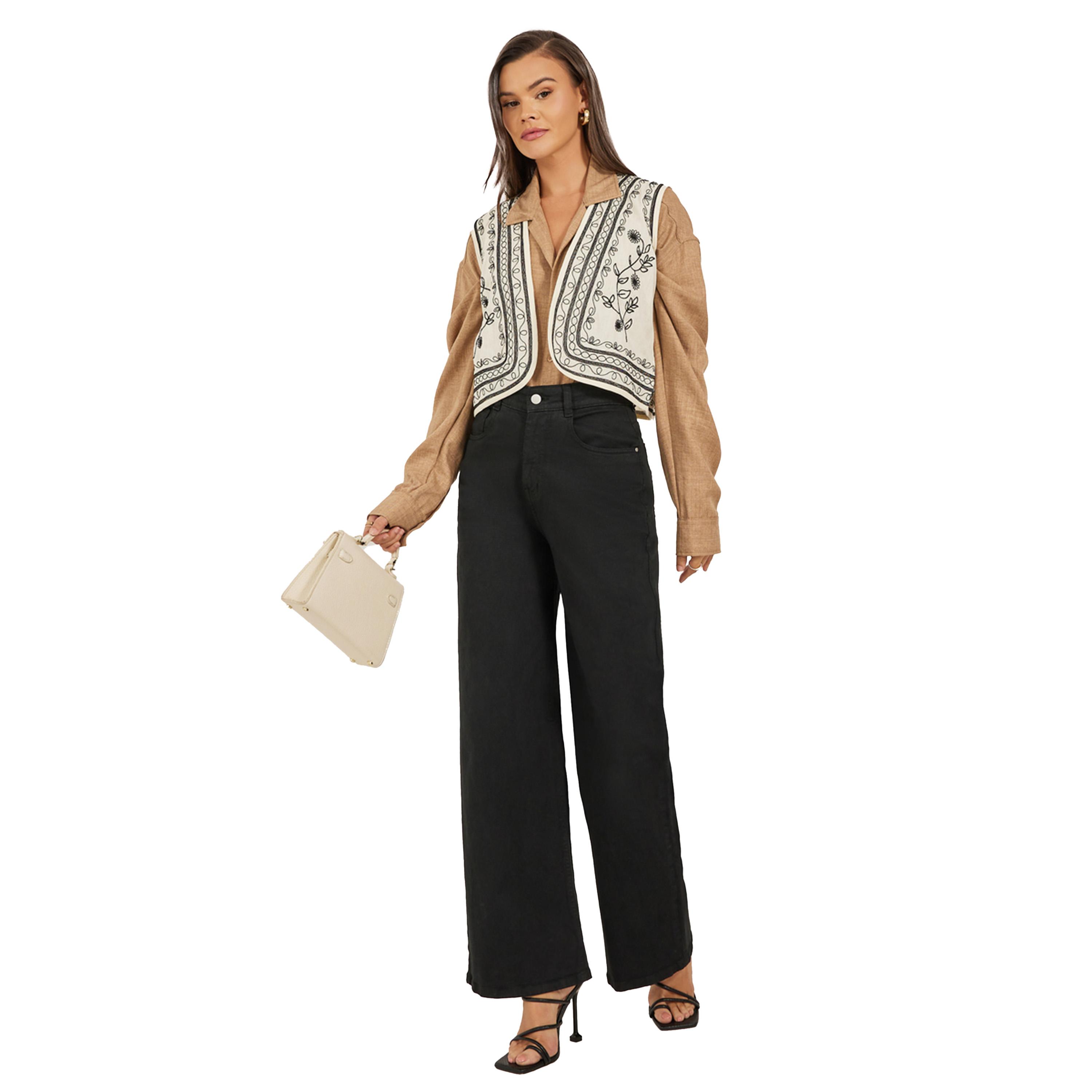 ستايلي - بلوزة مطرزة بياقة V-women-clothing-shirtsandblouses-blouses-image-2