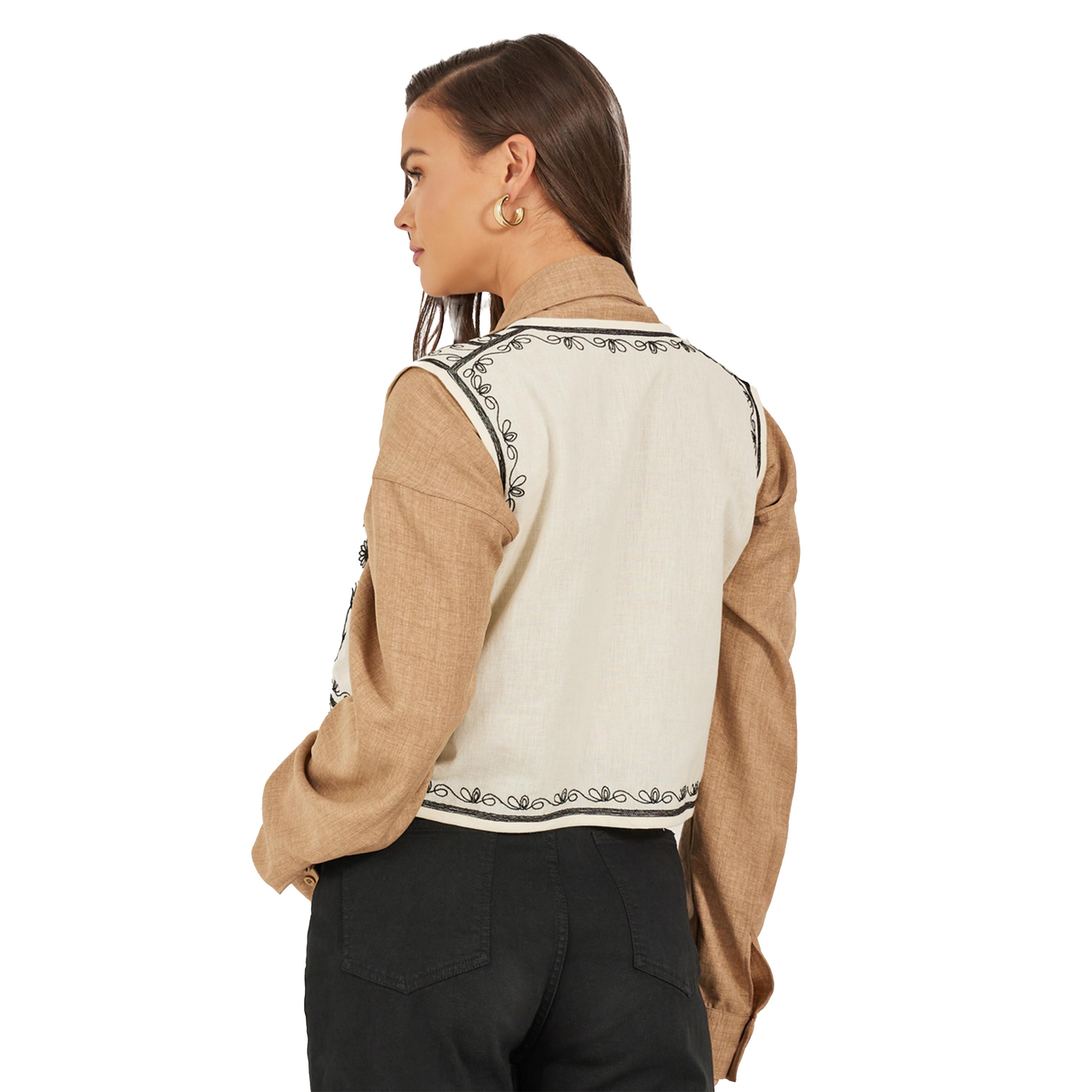ستايلي - بلوزة مطرزة بياقة V-women-clothing-shirtsandblouses-blouses-image-4