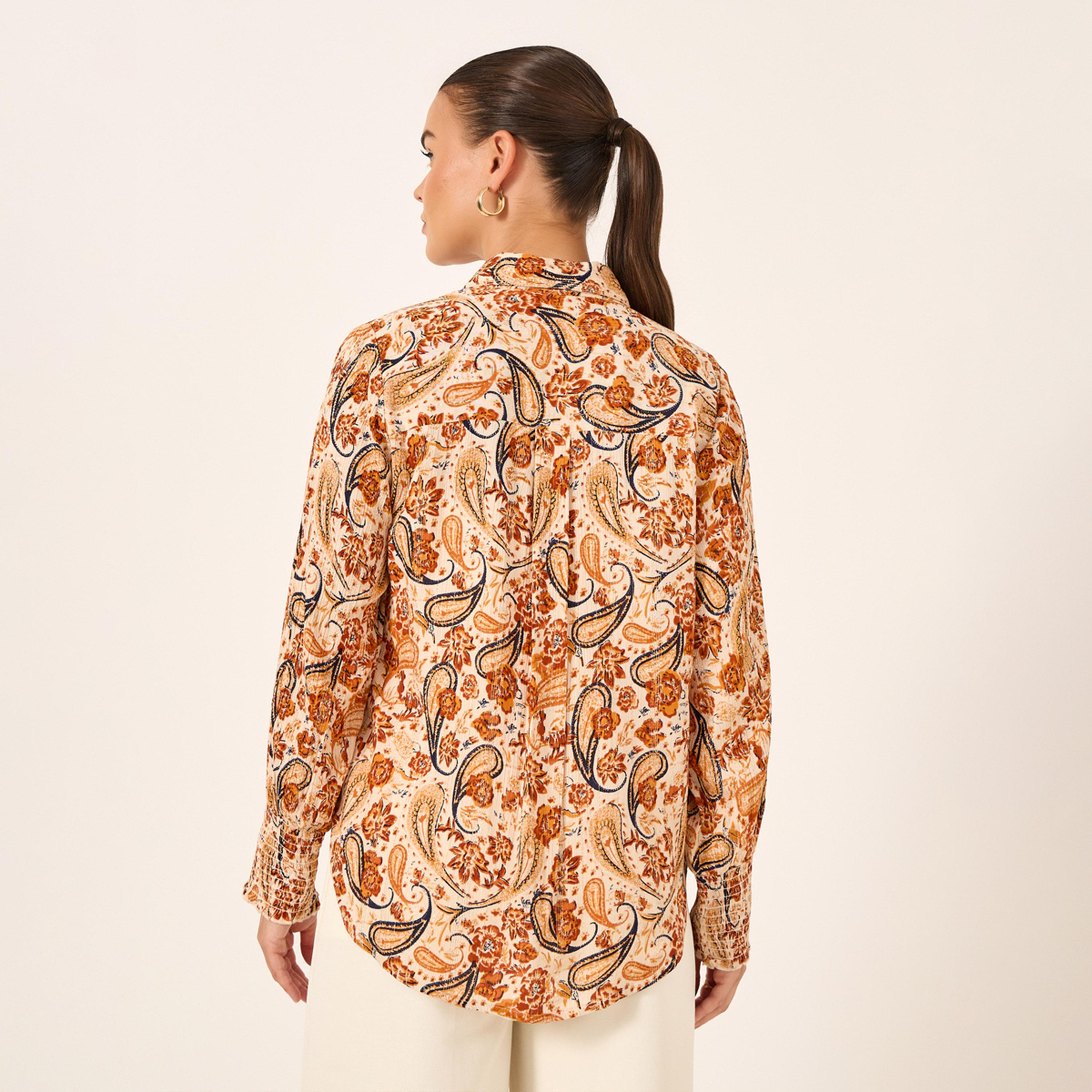 Styli Paisley Printed Cuffed Sleeves Regular Fit Shirt-women-clothing-shirtsandblouses-shirts-image-5