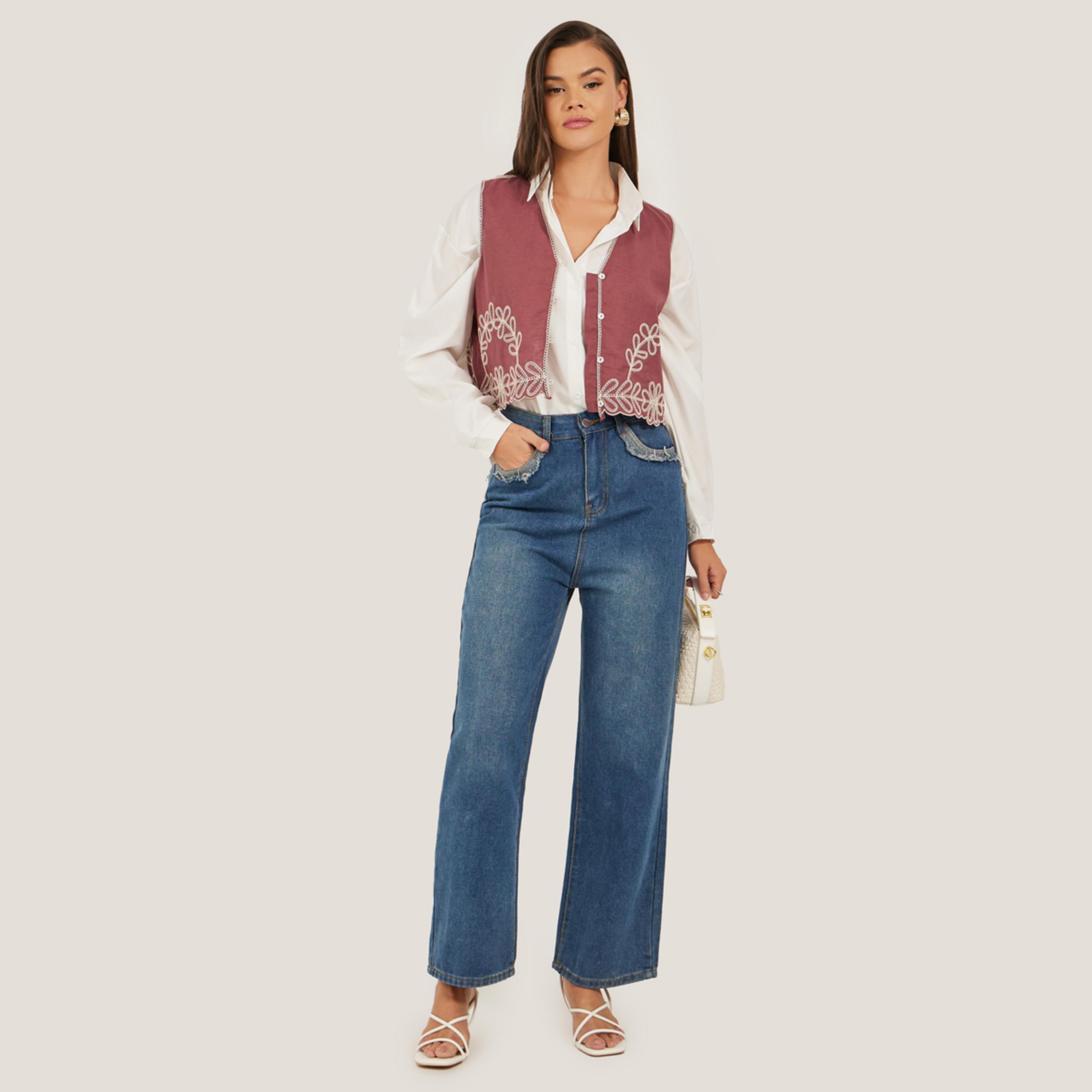 Styli Embroidered V-Neck Regular Fit Vest Top-women-clothing-shirtsandblouses-blouses-image-2