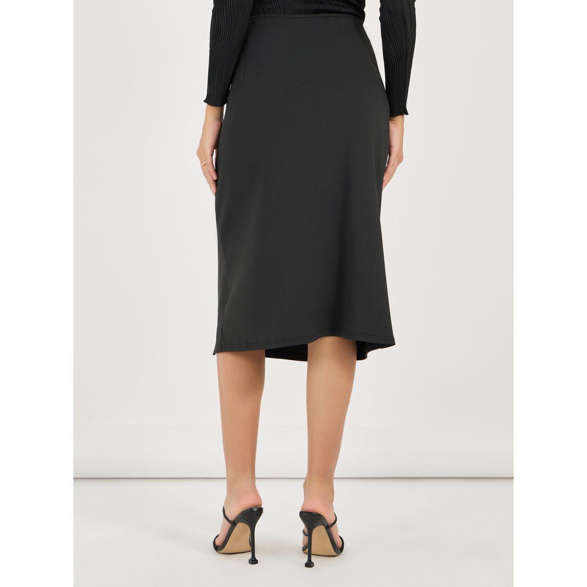 Styli Straight Fit Midi Skirt with Side Slit & Button Detail-women-clothing-bottoms-skirts-image-4