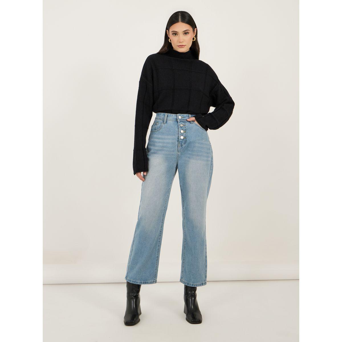 جينز بأرجل مستقيمة وخصر متوسط-women-clothing-bottoms-jeans-image-1