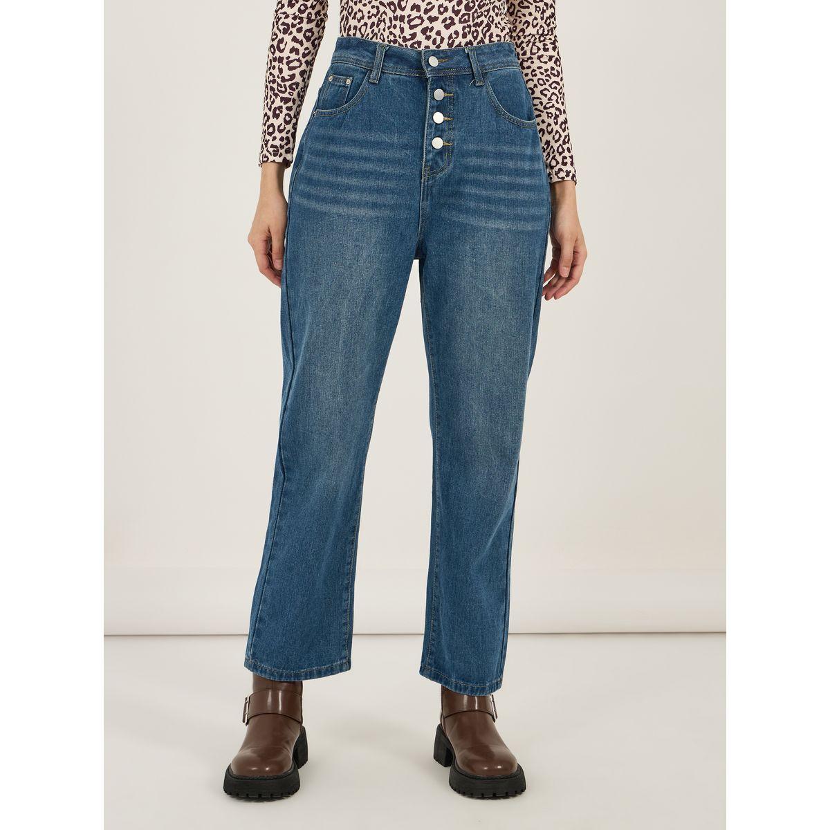 Styli Straight Fit Mid Rise Faded Jeans-women-clothing-bottoms-jeans-image-2