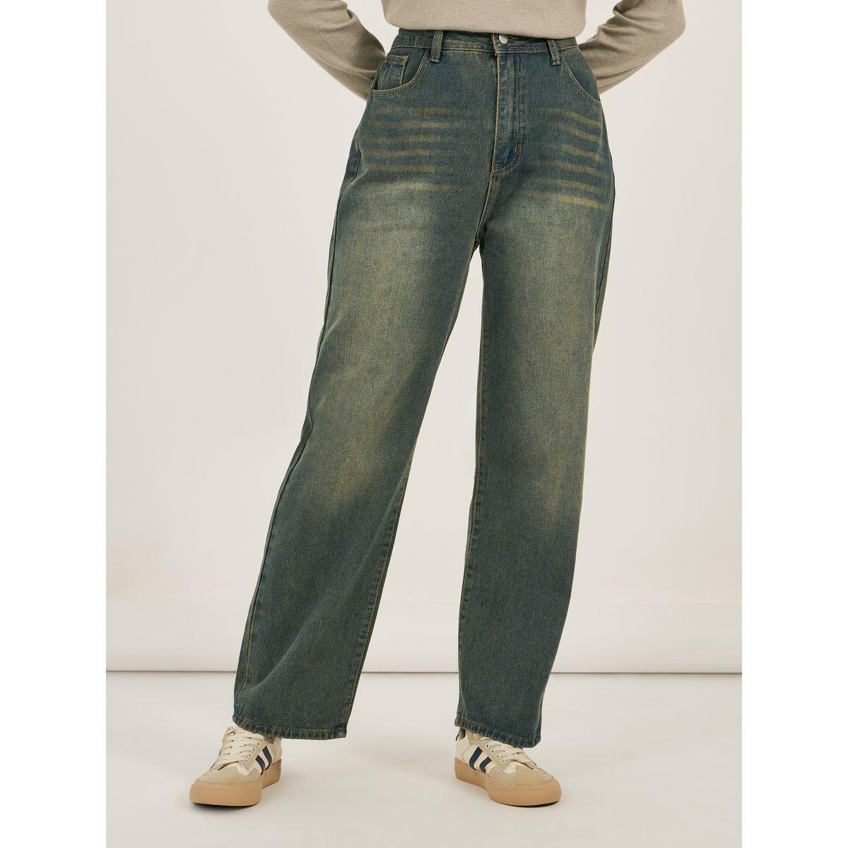 جينز بأرجل واسعة وخصر عالي-women-clothing-bottoms-jeans-image-2