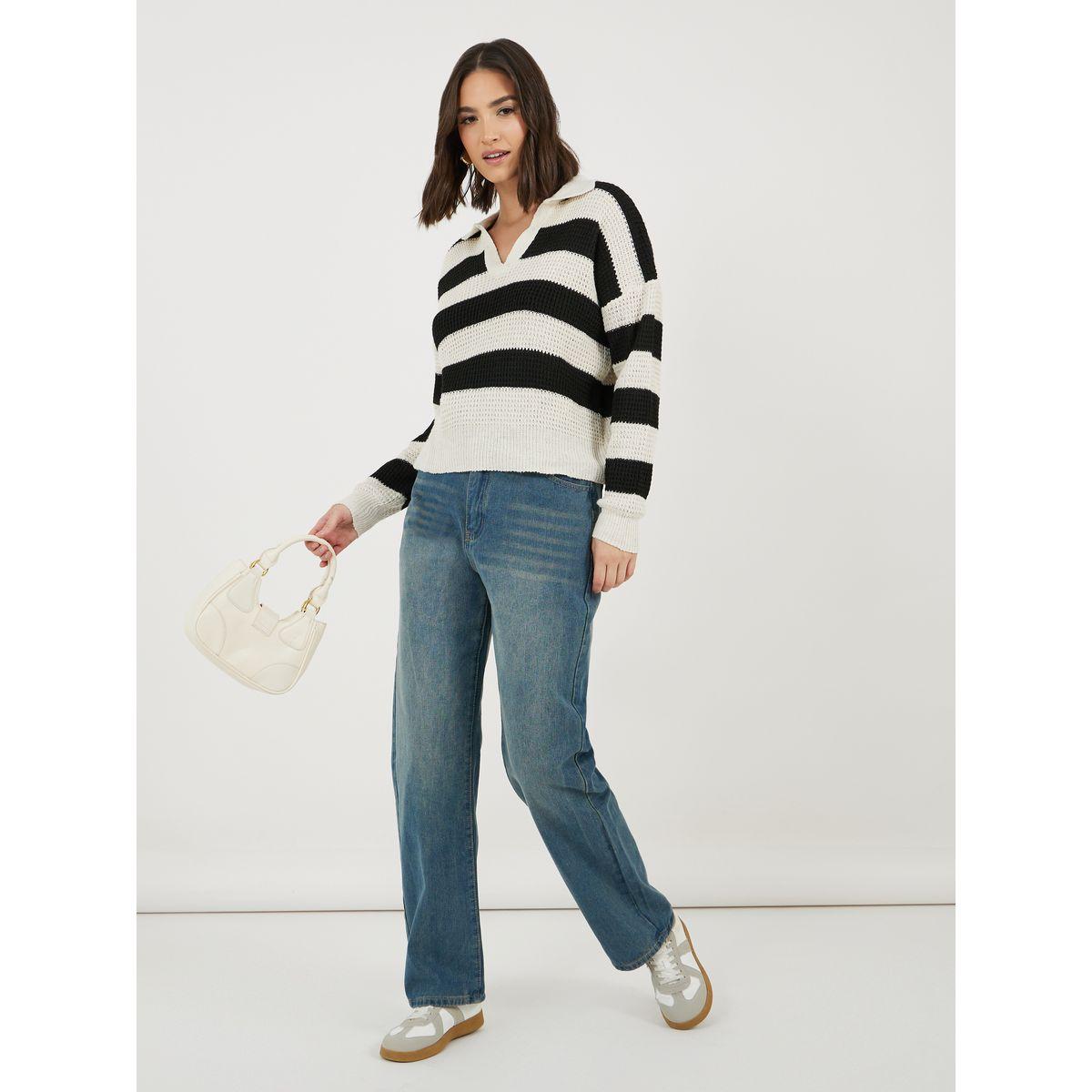 جينز بأرجل مستقيمة وخصر متوسط-women-clothing-bottoms-jeans-image-1