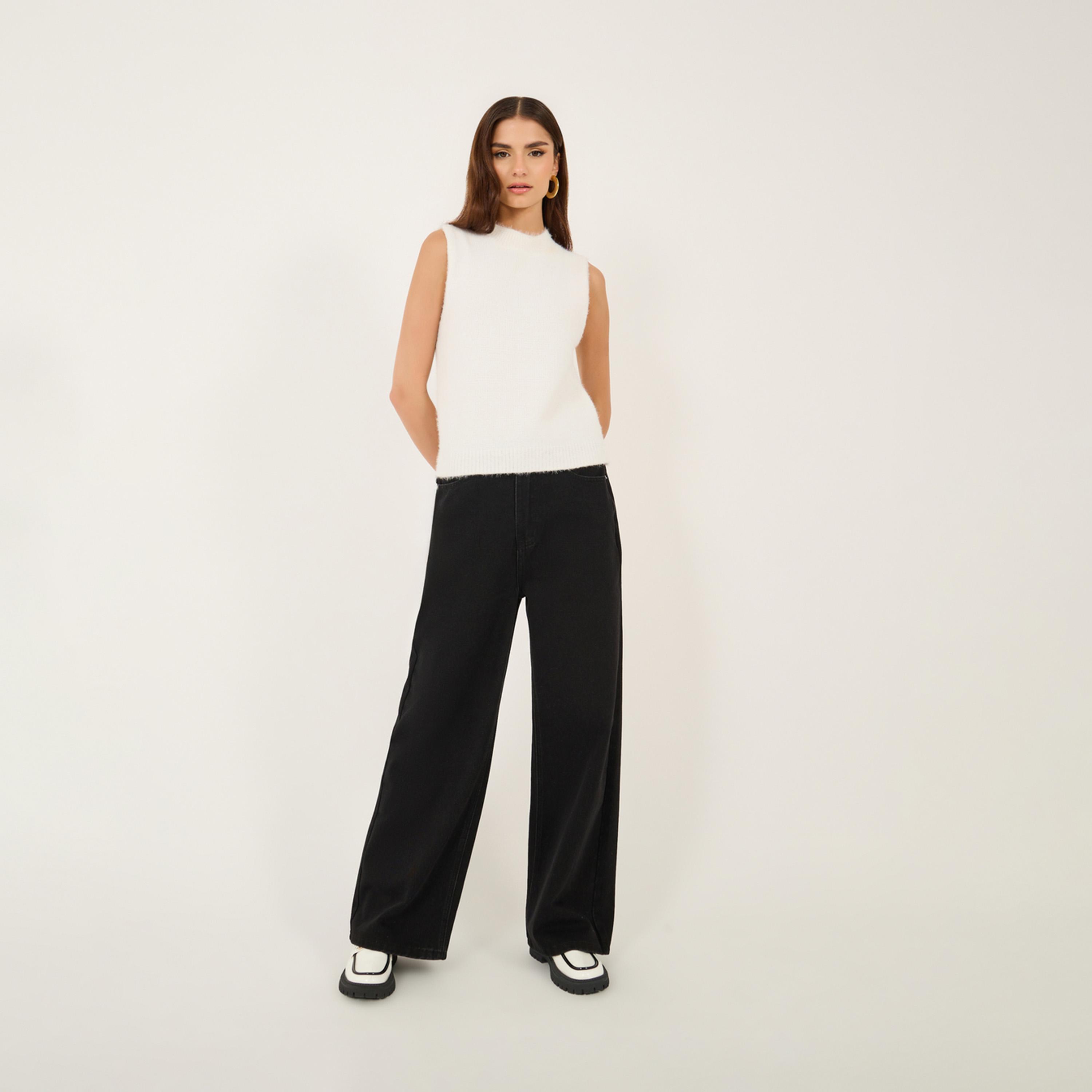 ستايلي - بنطال جينز بقصة مستقيمة وخصر مرتفع-women-clothing-bottoms-jeans-image-1