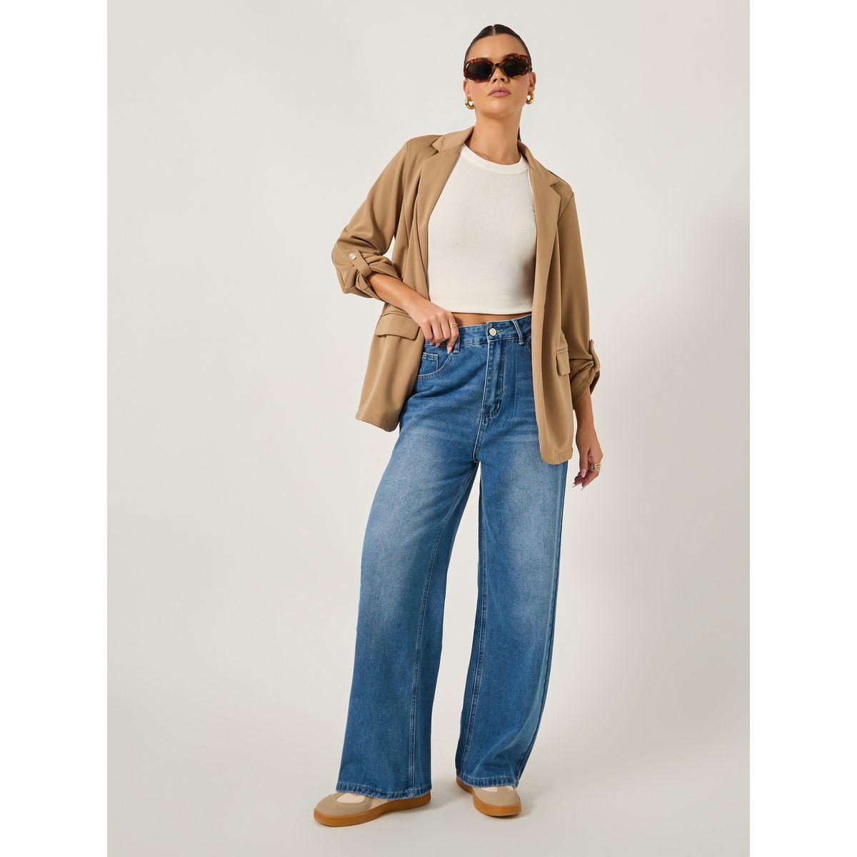 جينز بقصة مستقيمة وخصر عالي-women-clothing-bottoms-jeans-image-1