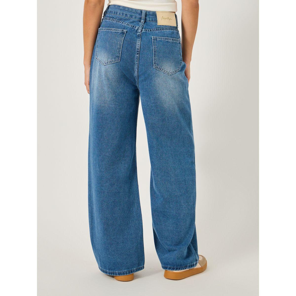 جينز بقصة مستقيمة وخصر عالي-women-clothing-bottoms-jeans-image-4