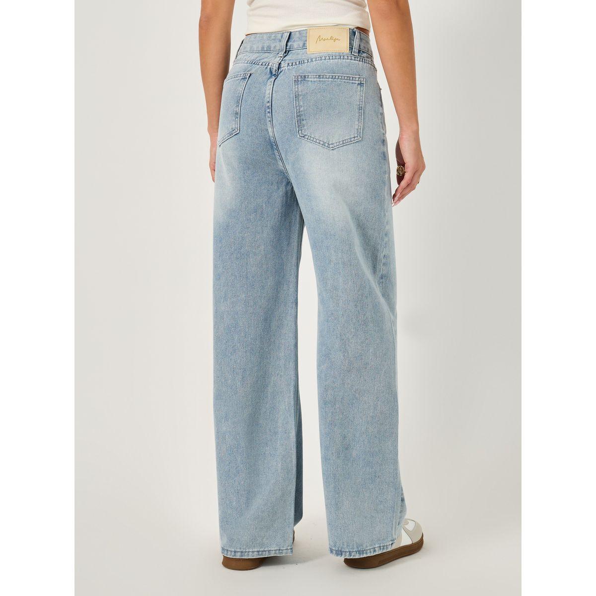 جينز بقصة مستقيمة وخصر عالي-women-clothing-bottoms-jeans-image-4