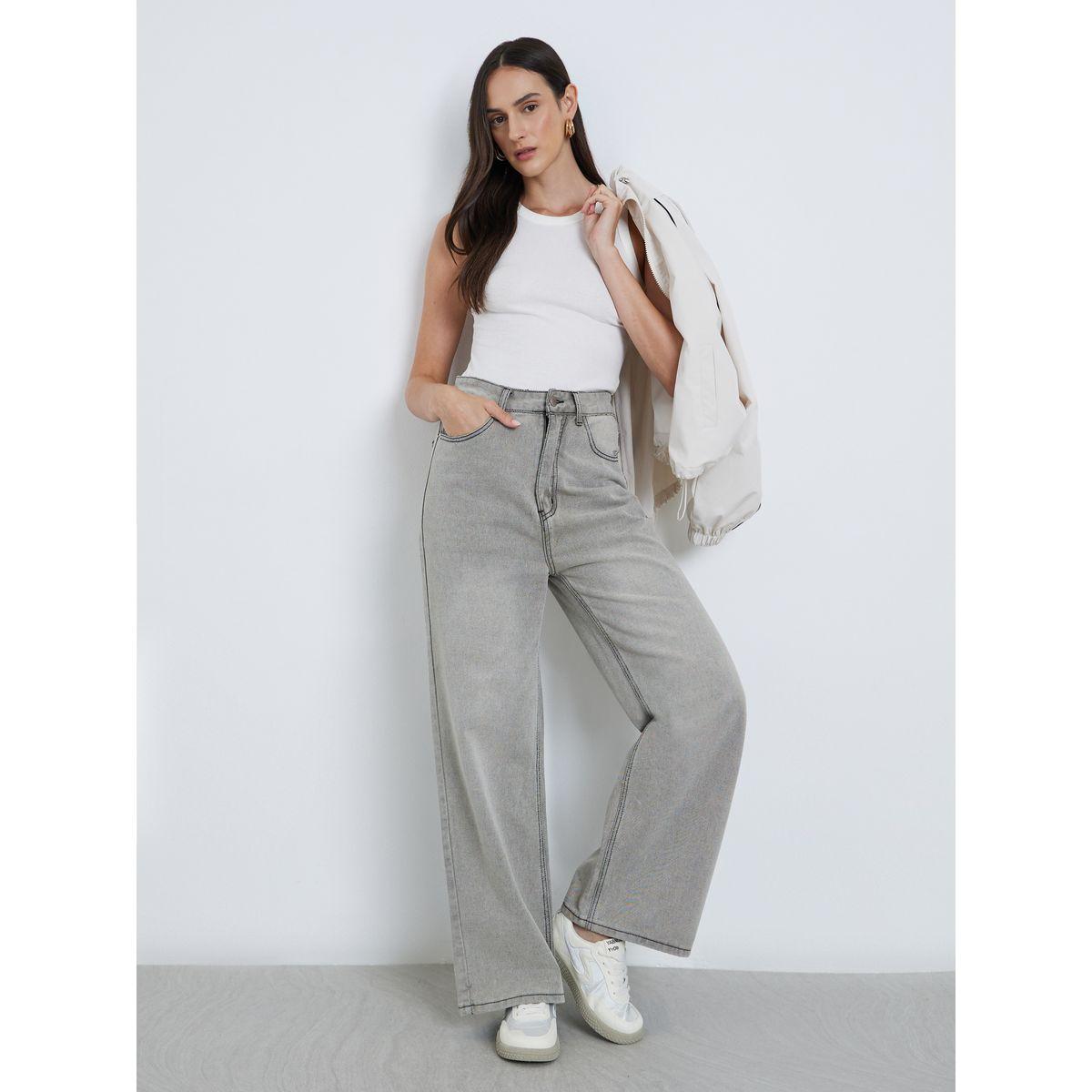 Styli High Rise Straight Fit Faded Jeans-women-clothing-bottoms-jeans-image-1