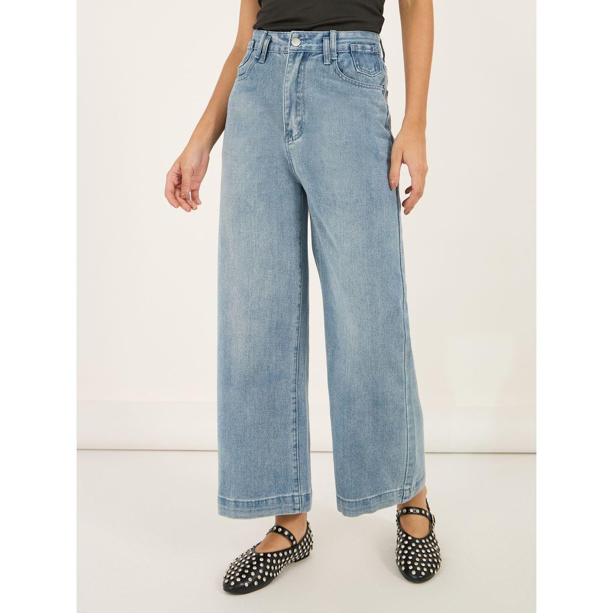 جينز بخصر عالي وأرجل واسعة-women-clothing-bottoms-jeans-image-2