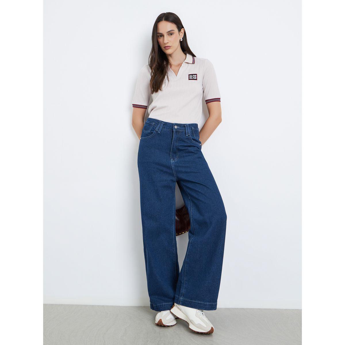 بنطال جينز بخصر عالي وقصة أرجل واسعة-women-clothing-bottoms-jeans-image-1