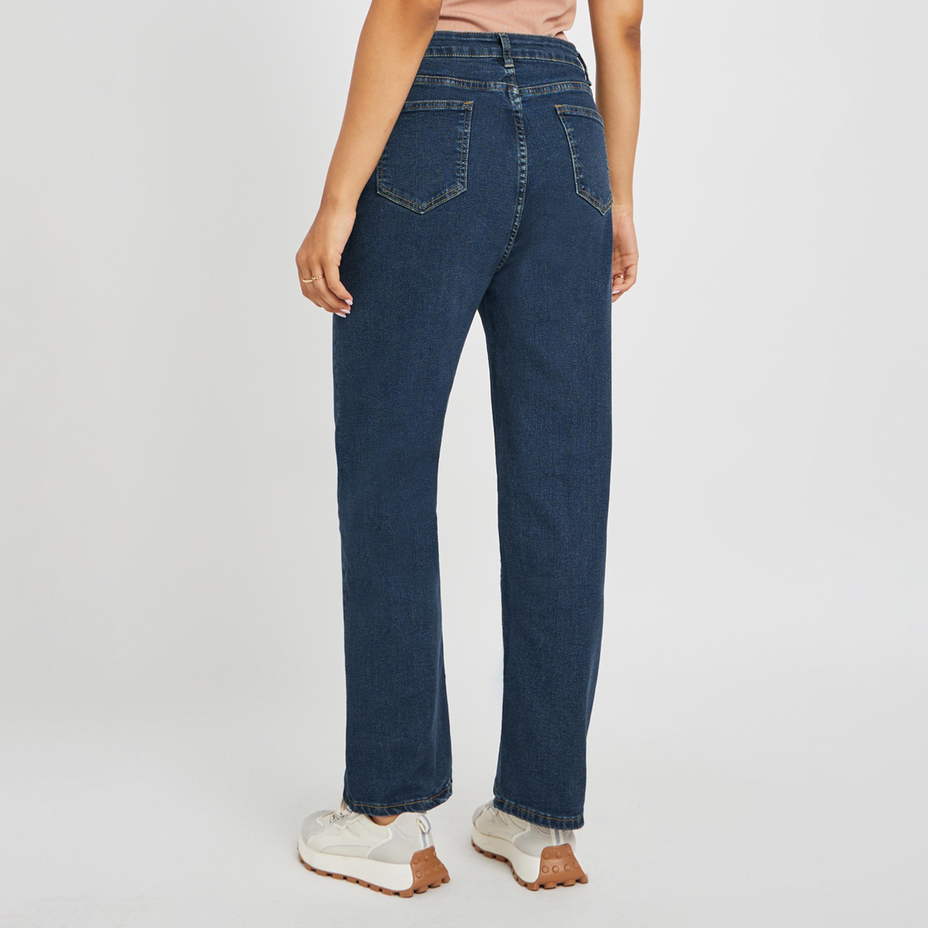 ستايلي - بنطال جينز بقصة مستقيمة وخصر مرتفع-women-clothing-bottoms-jeans-image-4